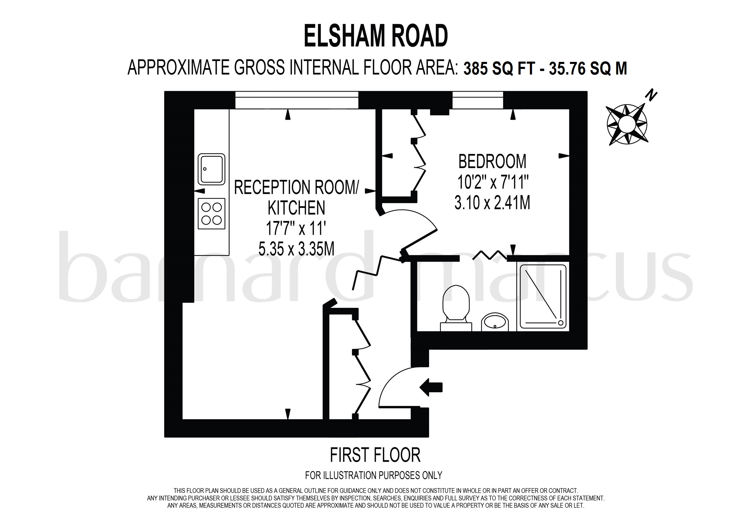 Flat 3, 52, Elsham Road, London floorplan