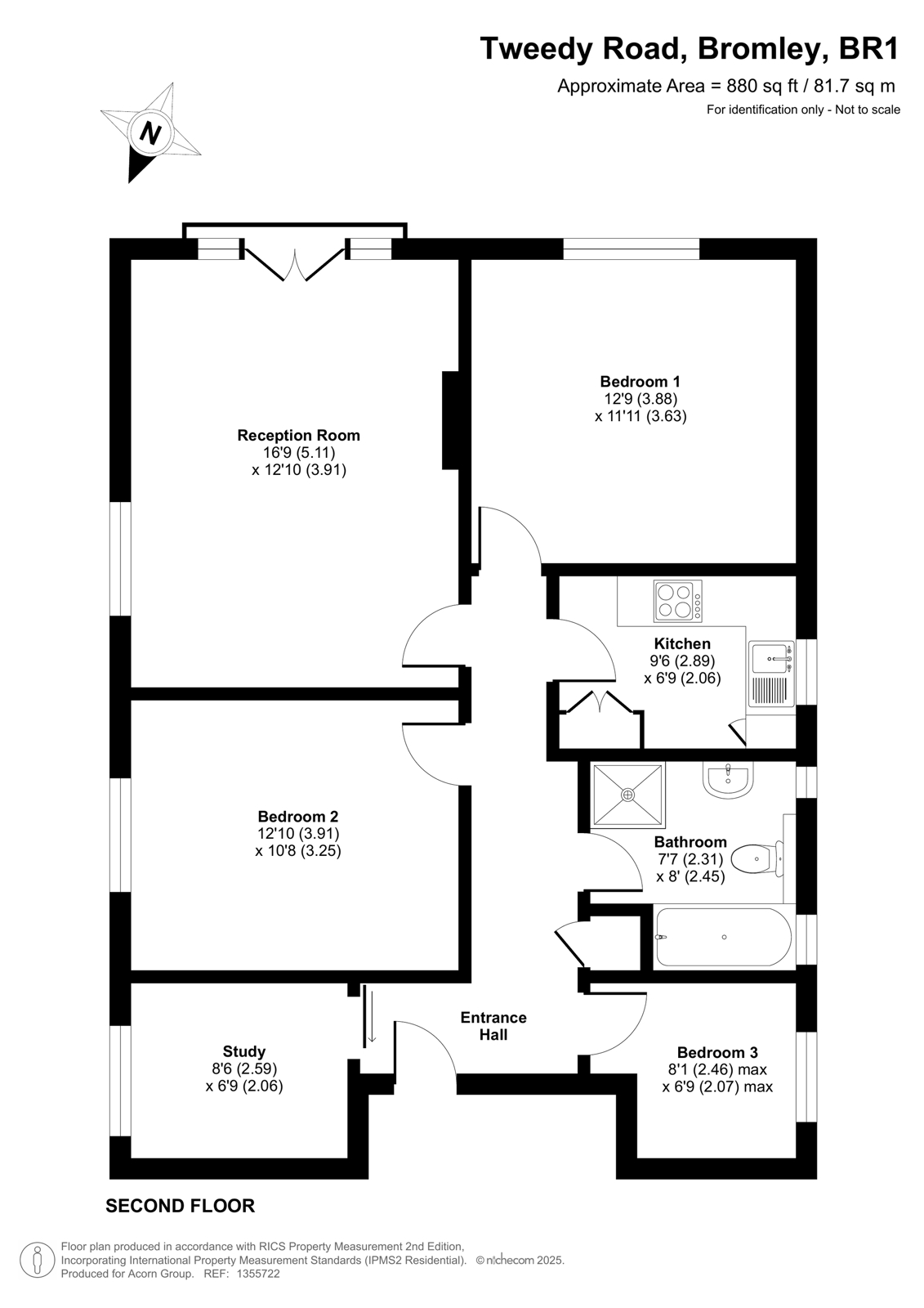 Flat 7 Brompton Court,, Tweedy Road, Bromley floorplan