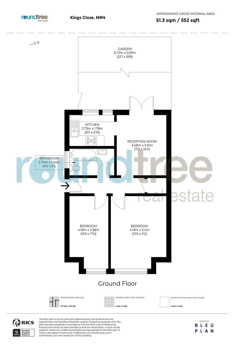 15a, Kings Close, Hendon floorplan