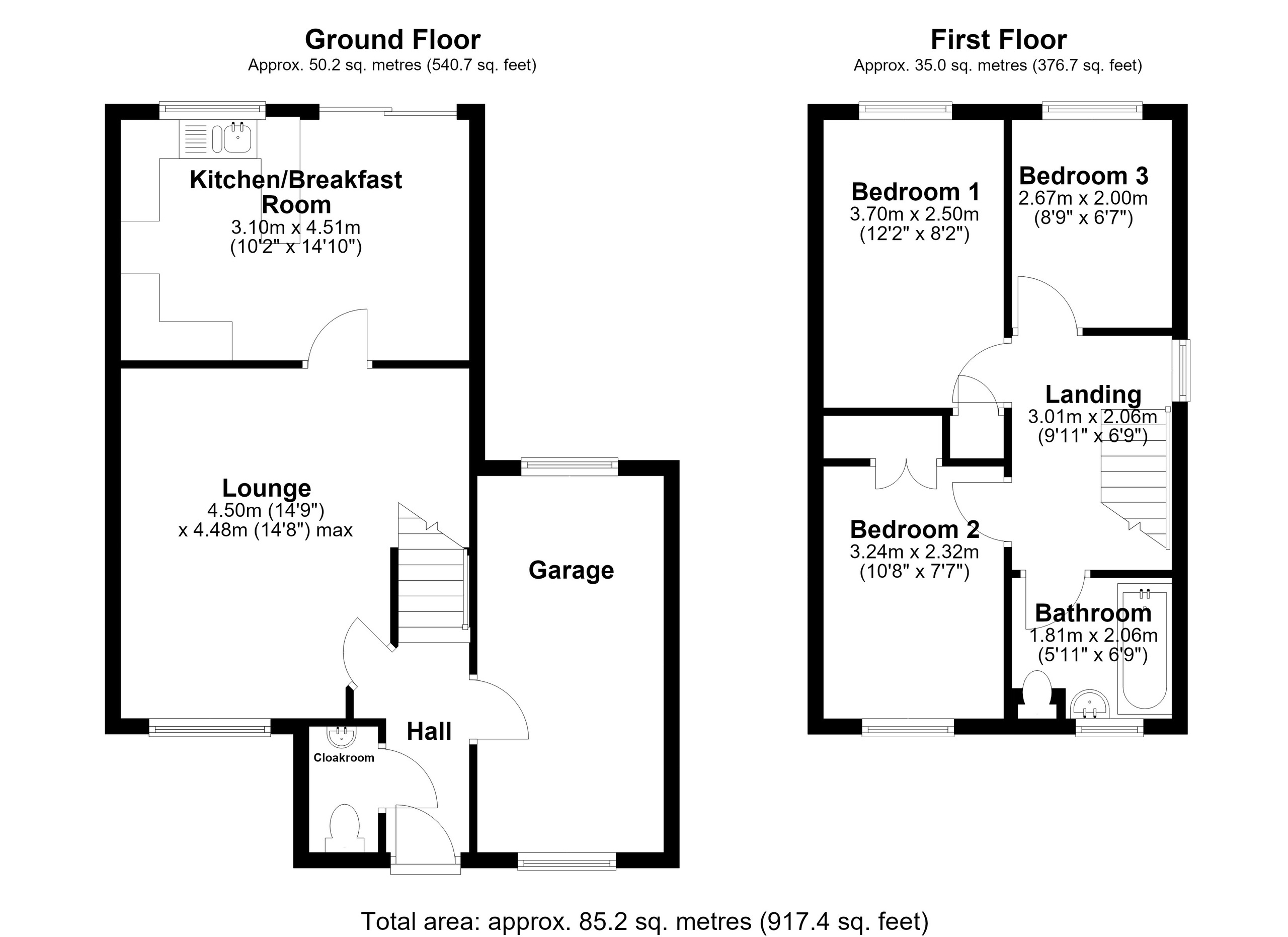 15 Cae'R Gerddi, Pontypridd floorplan