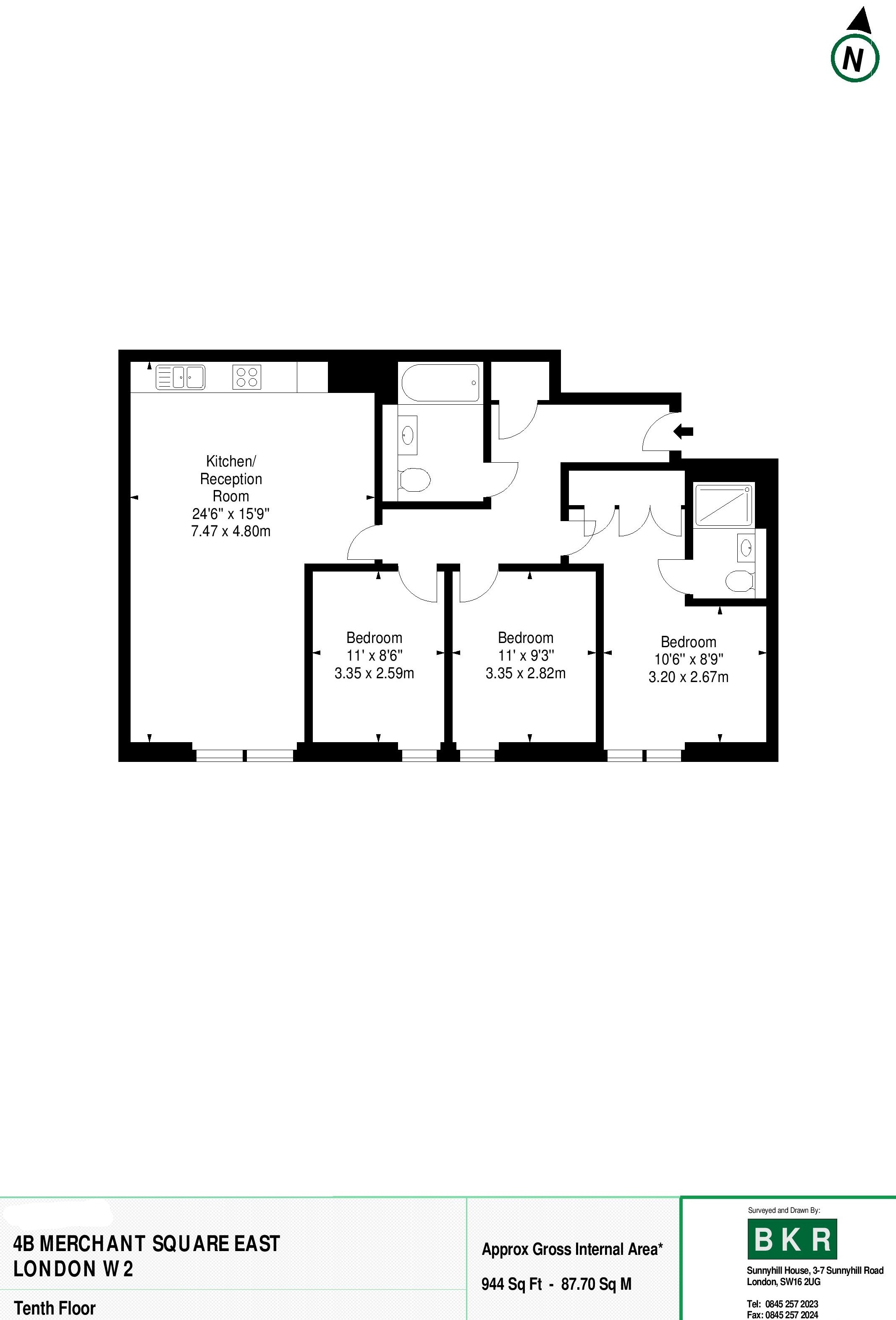 3 Bedrooms Flat to rent in Merchant Square East, London W2