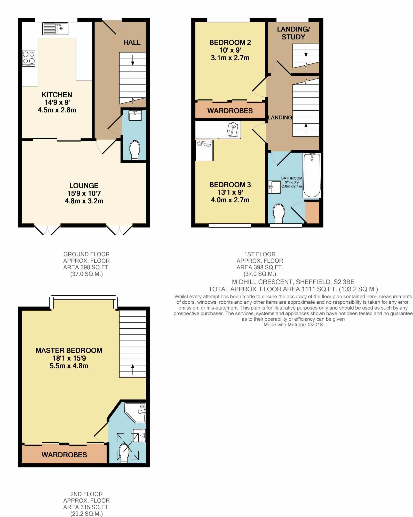 3 Bedrooms Town house for sale in Midhill Crescent Heeley, Sheffield S2