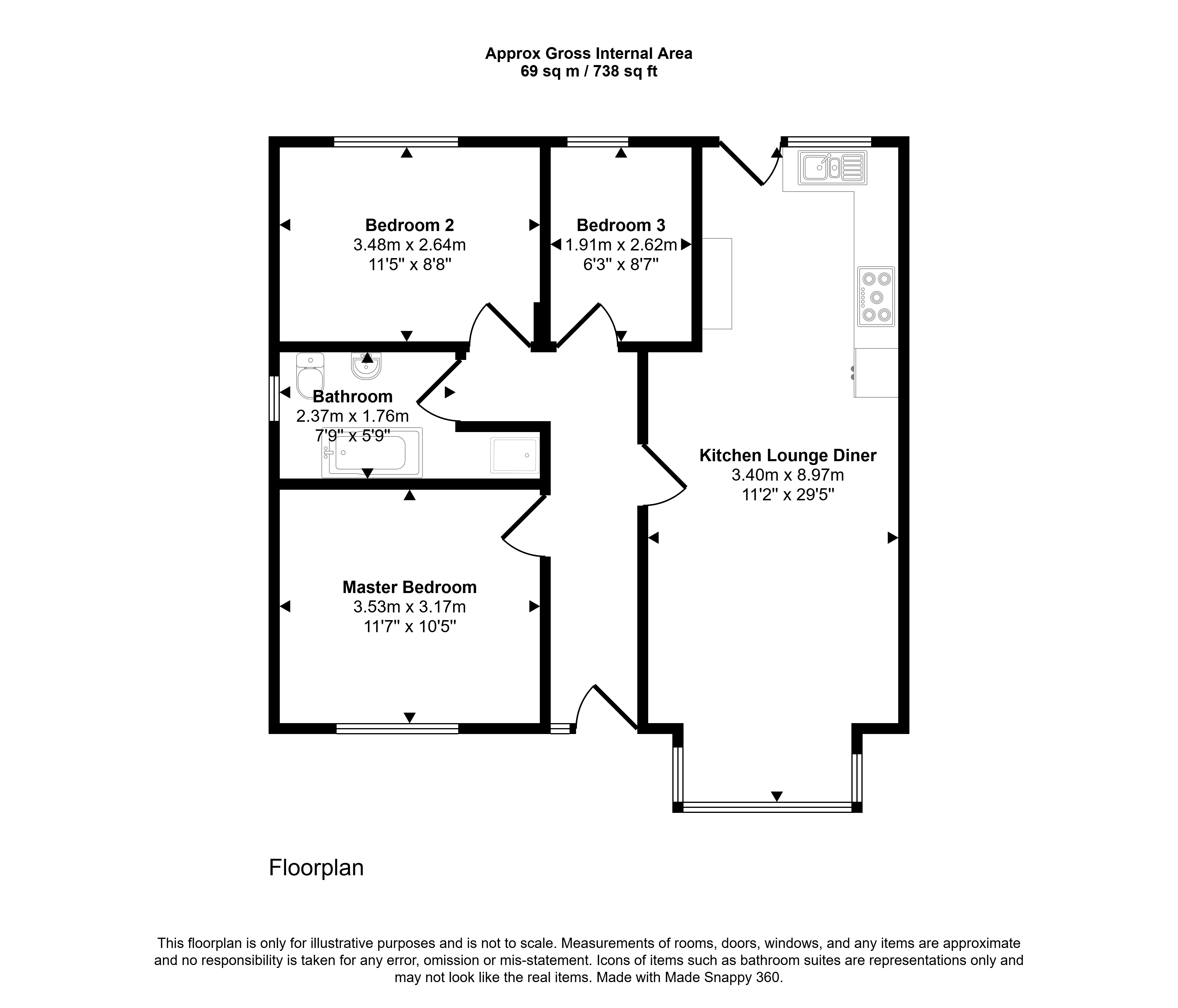 1, Mason Bungalow Station Road, Bedlington floorplan