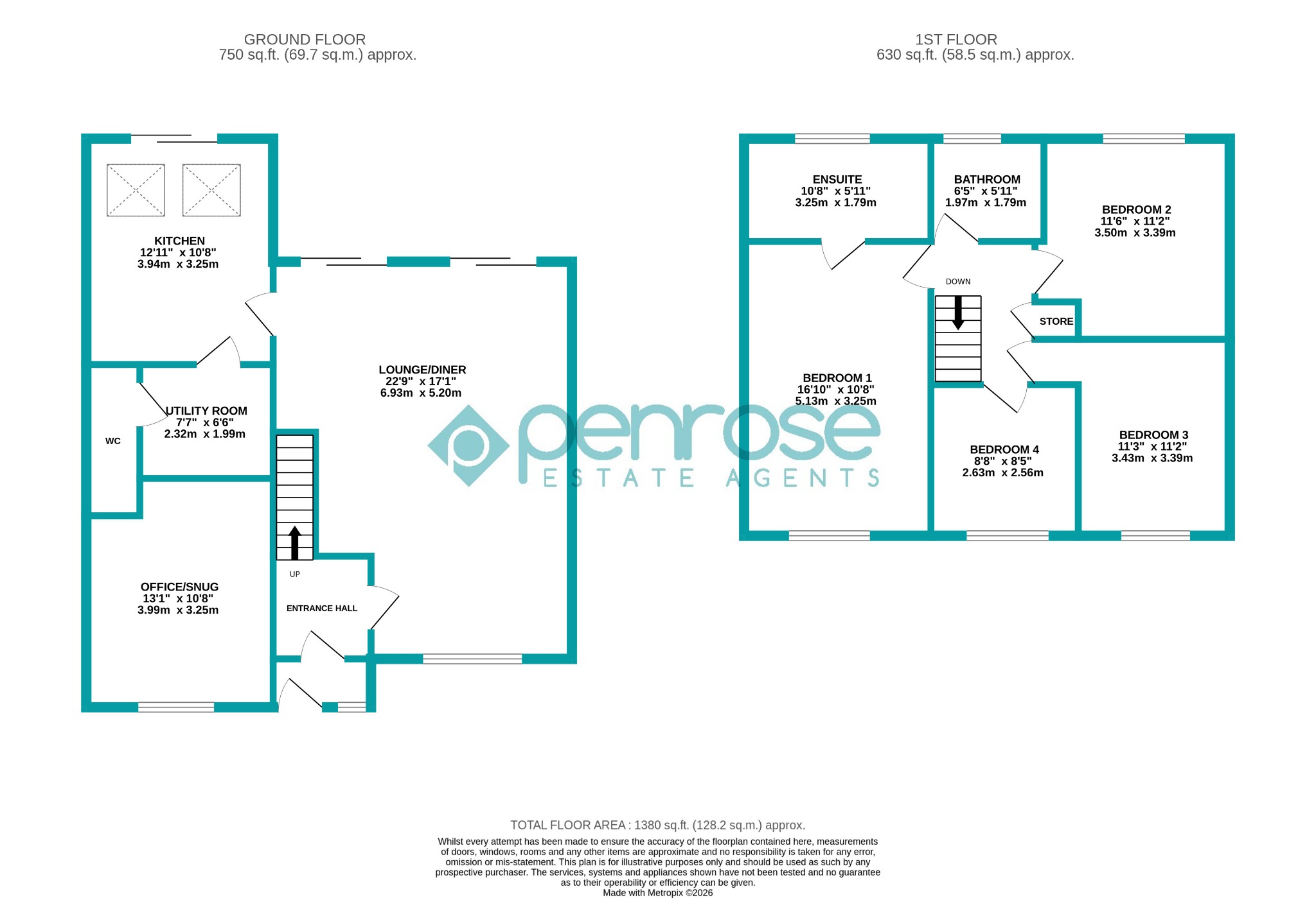 14 Aidans Close, Dunstable, Bedfordshire floorplan