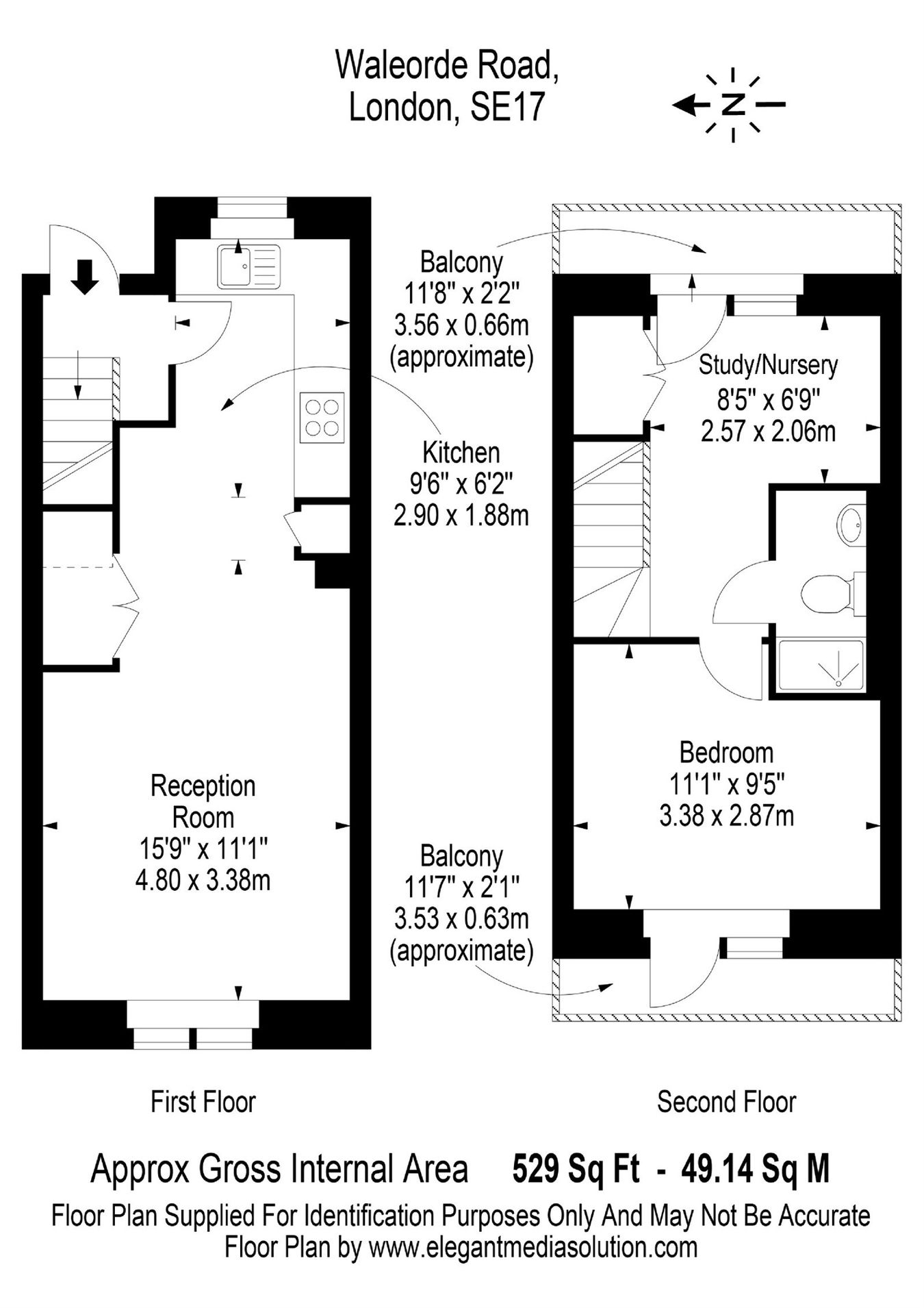 1, Waleorde Road, London floorplan