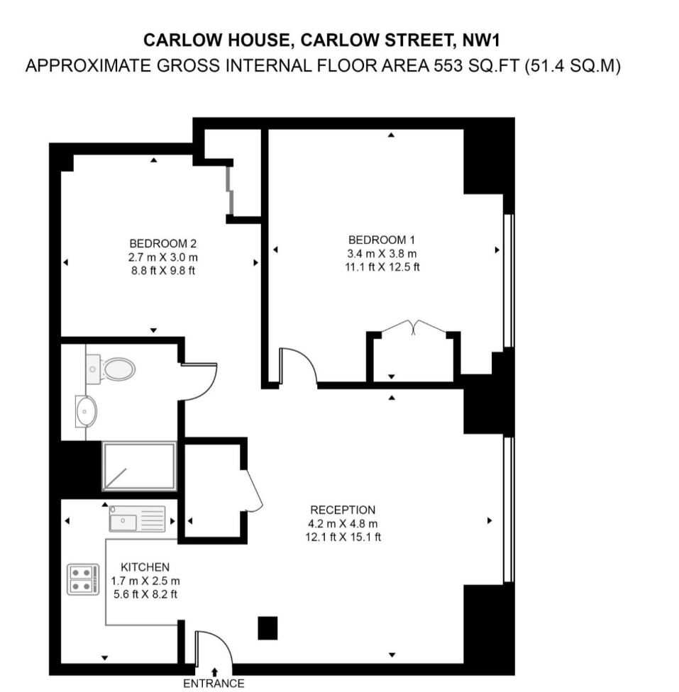 Flat 122, Carlow House, Carlow Street, Camden, London floorplan