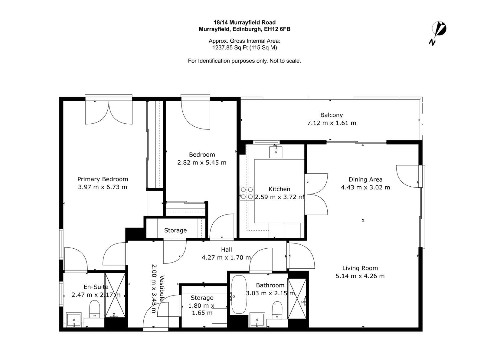 Flat 14,, 18, Murrayfield Road, Edinburgh floorplan