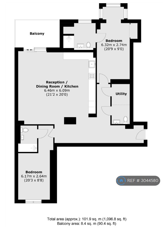 Flat, Rossetti Court Archway Road, London floorplan