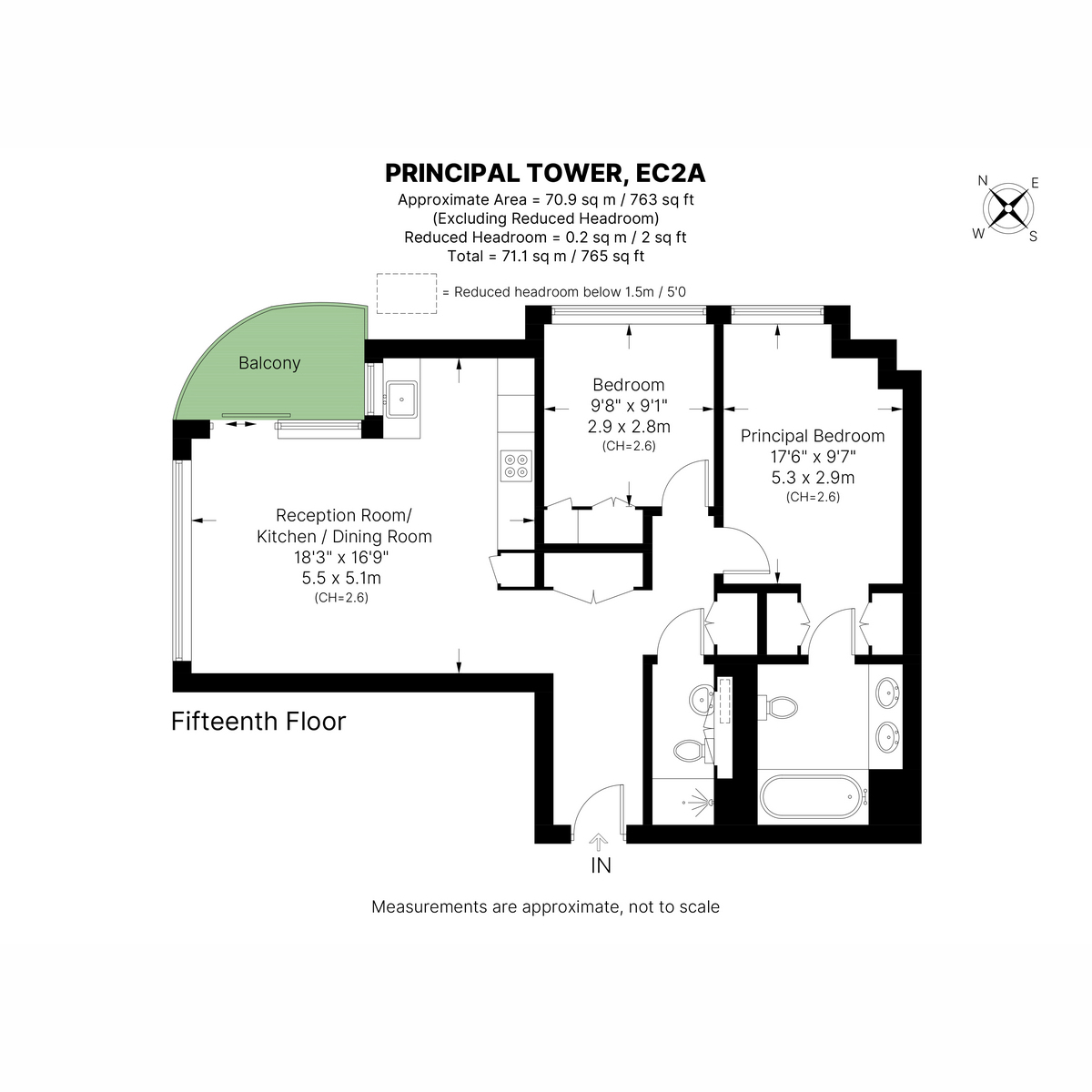 Flat 15.04, 2, Principal Place, Worship Street, London floorplan