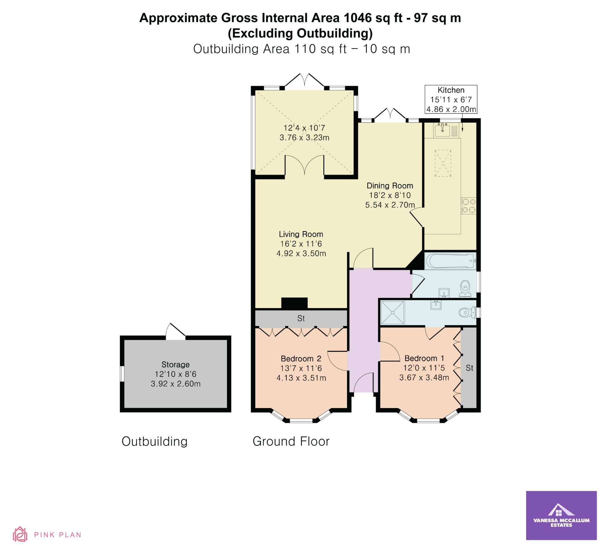 56 Holloways Lane, Welham Green floorplan