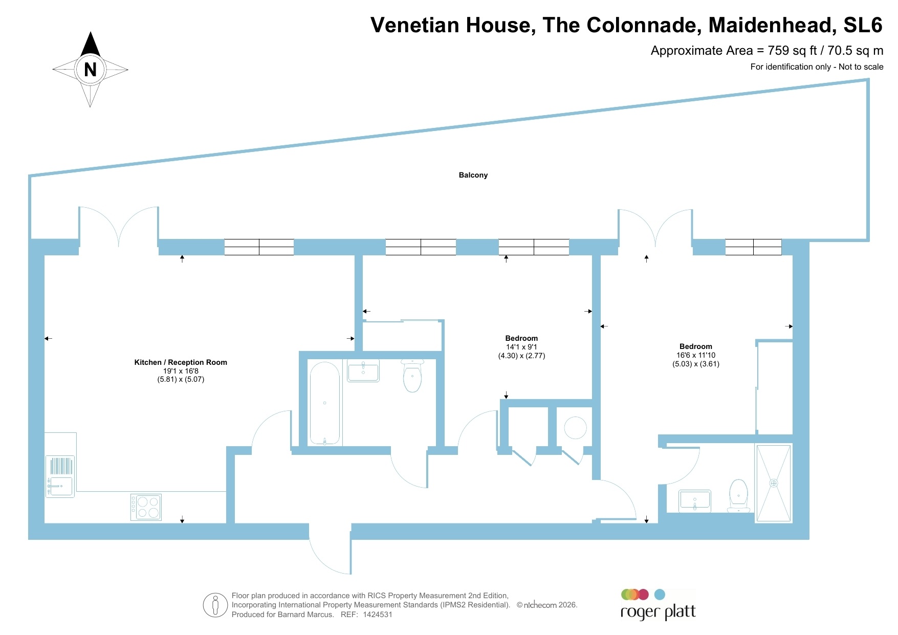Apartment 10, Venetian House, The Colonnade, Maidenhead floorplan