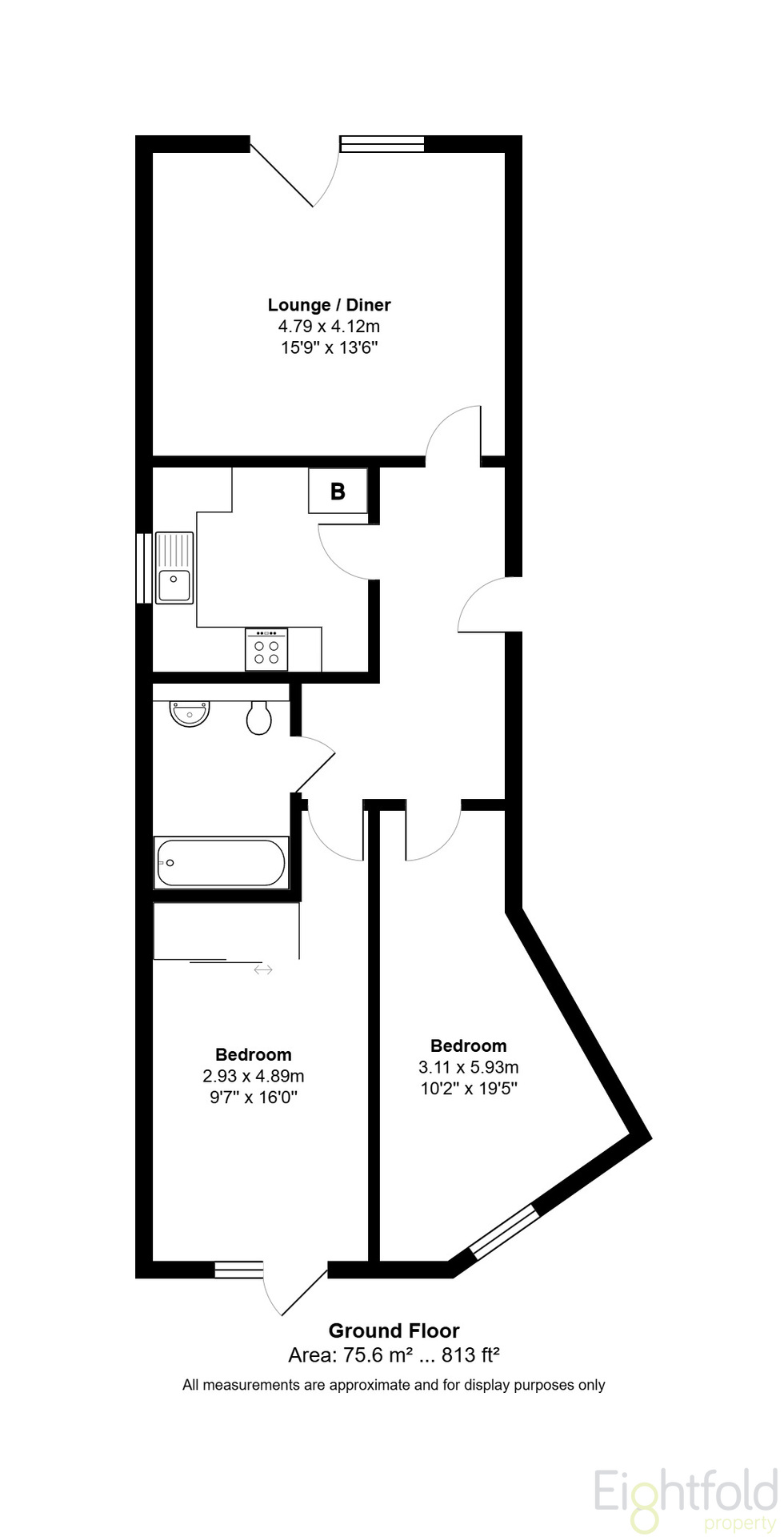 Flat 1, 46 Freehold Terrace, Brighton, East Sussex floorplan