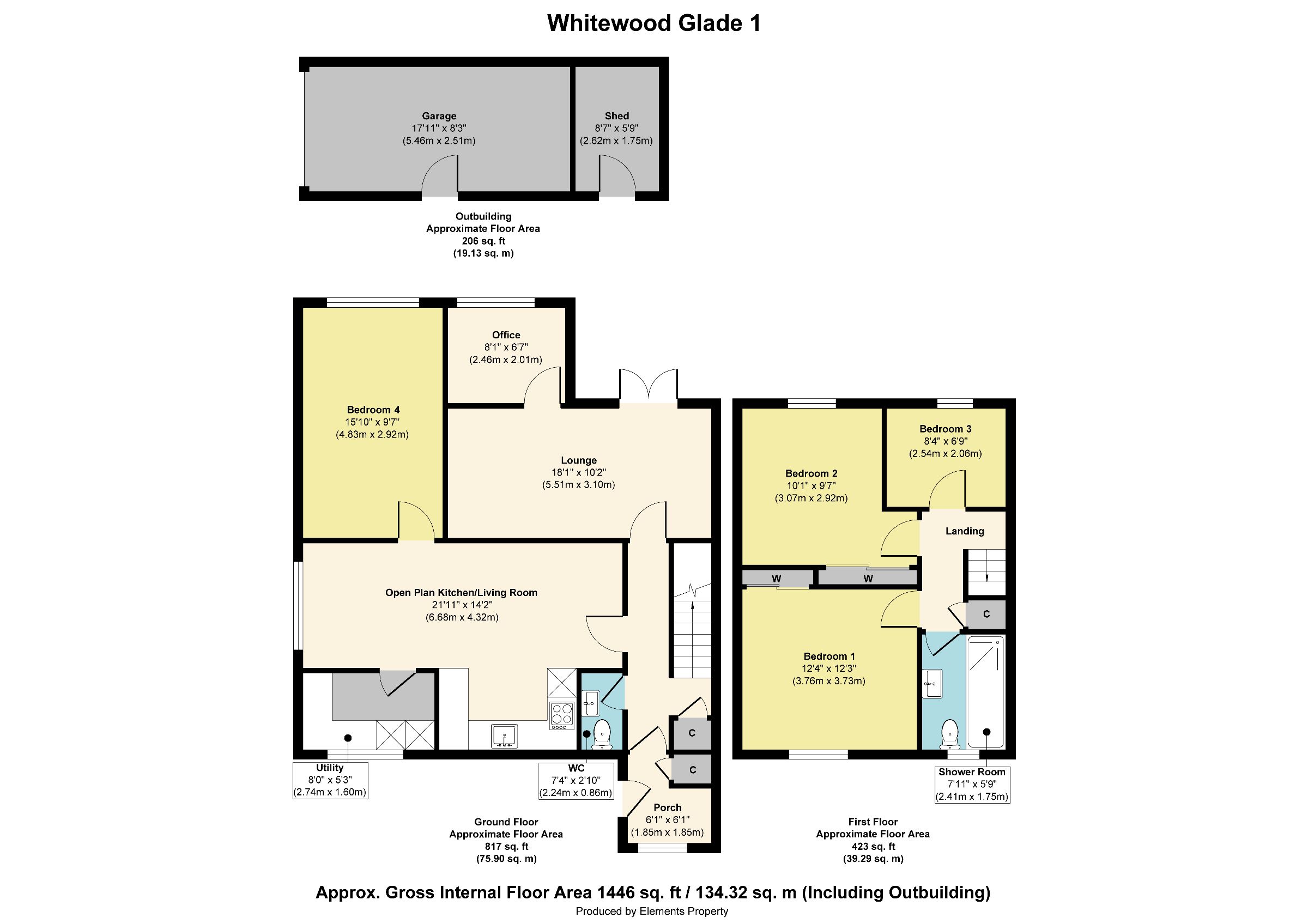 1 Whitewood Glade, Willenhall floorplan