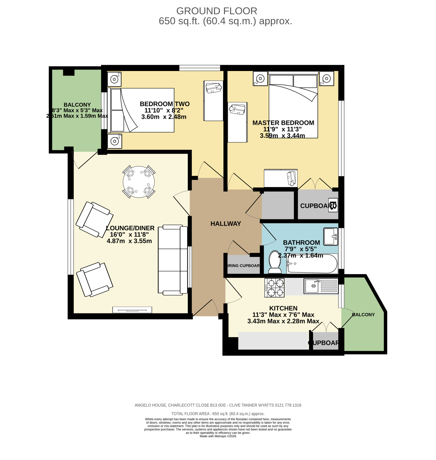 Flat 3, Angelo House, Charlecott Close, Birmingham floorplan