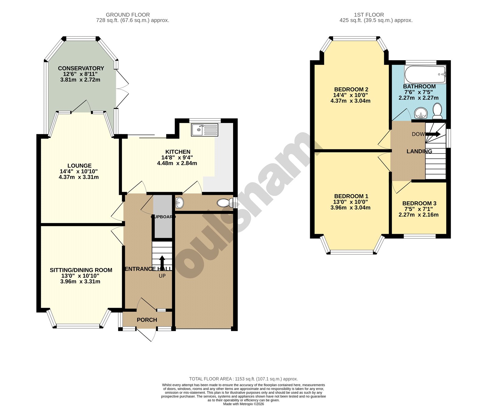 72, Bodenham Road, Birmingham floorplan