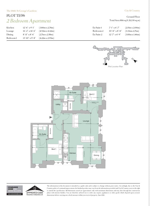 The 1840, St. George's Gardens, London floorplan