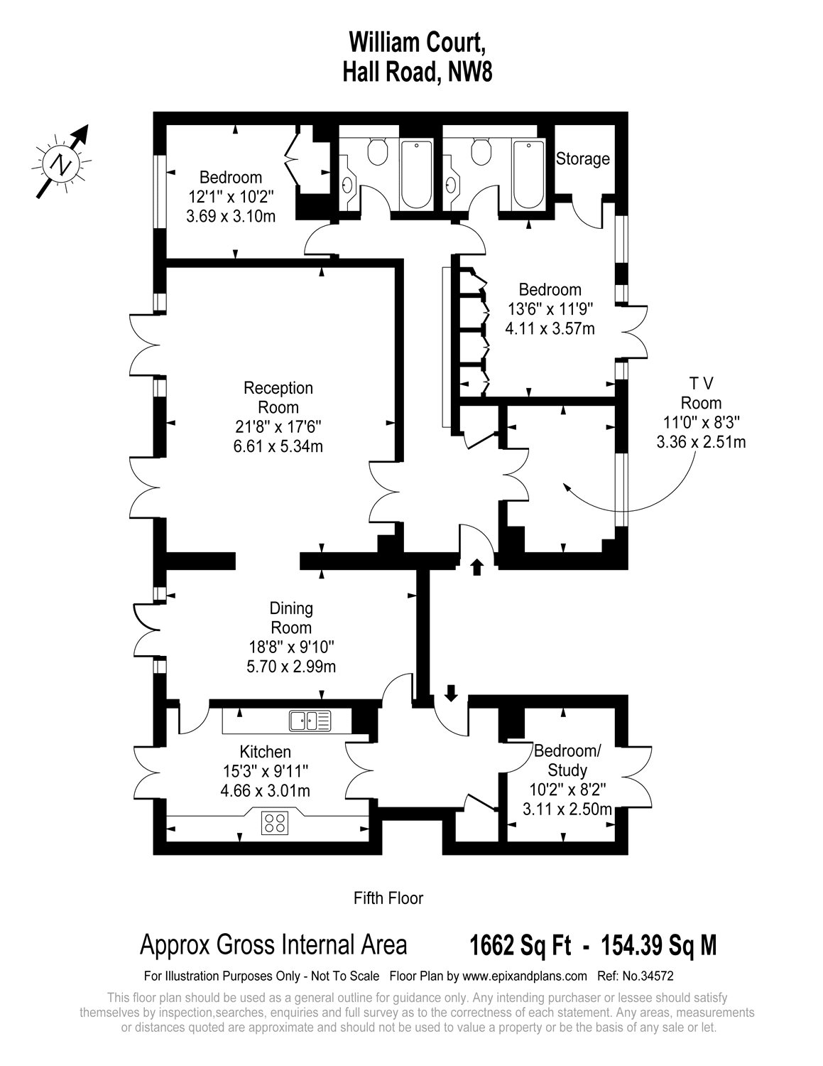 3 Bedrooms Flat to rent in William Court, 6 Hall Road, London NW8