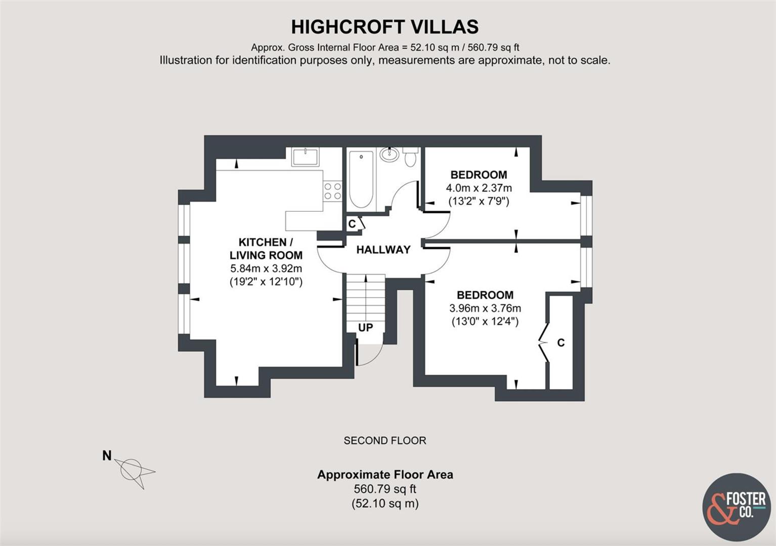 Flat 4, 52, Highcroft Villas, Brighton floorplan