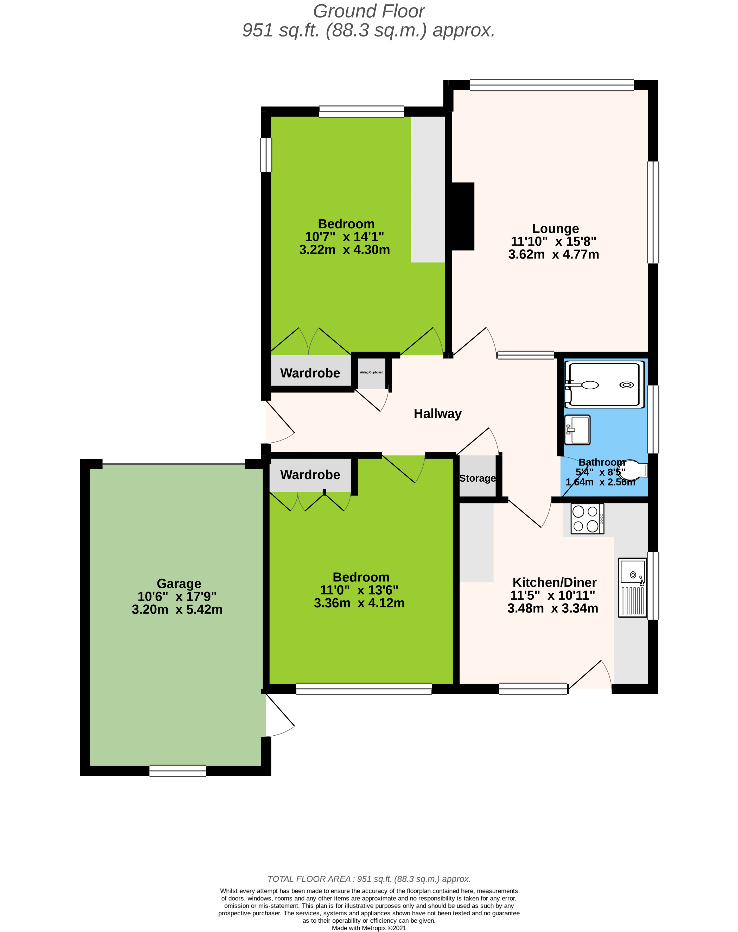 Parham Road, Findon Valley, West Sussex BN14, 2 bedroom bungalow for