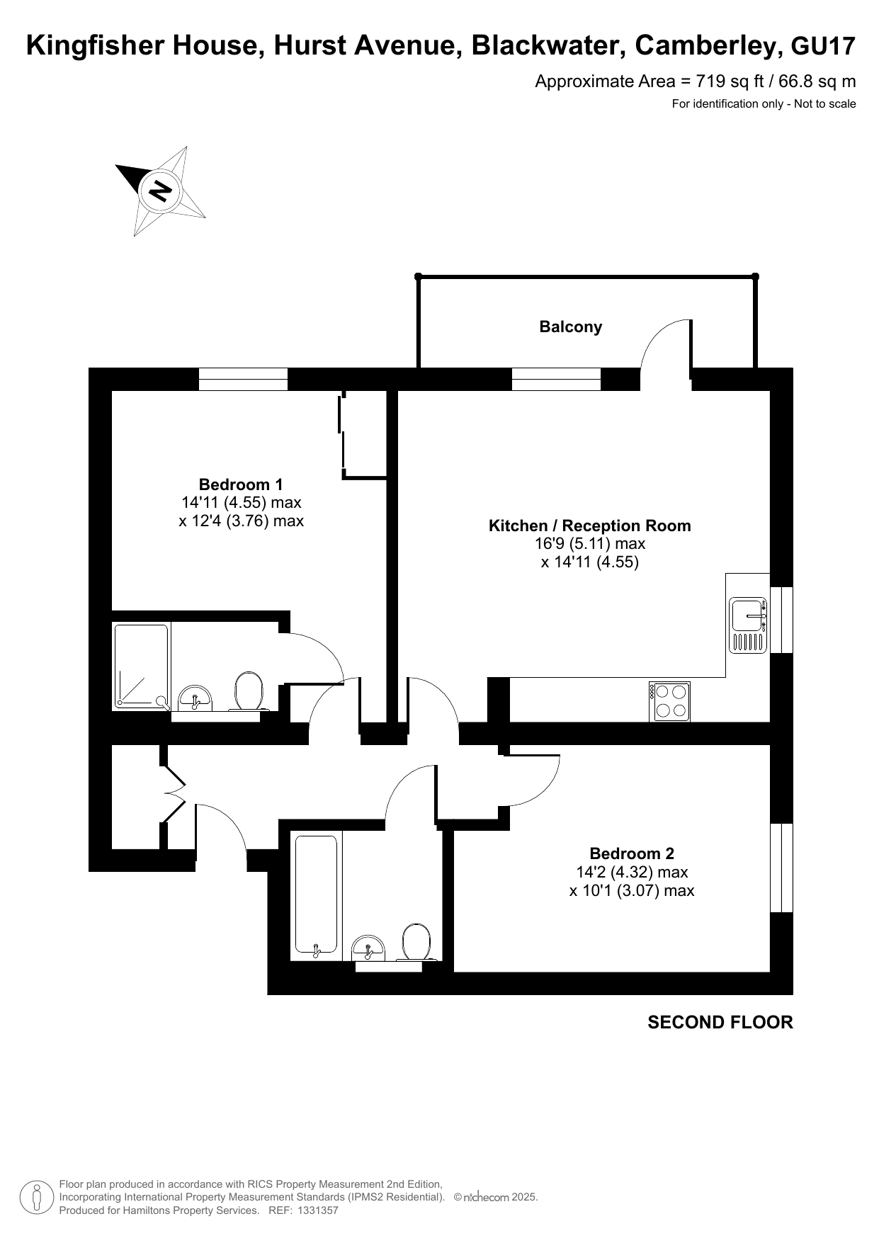 Flat 7 Kingfisher House, Hurst Avenue, Camberley floorplan