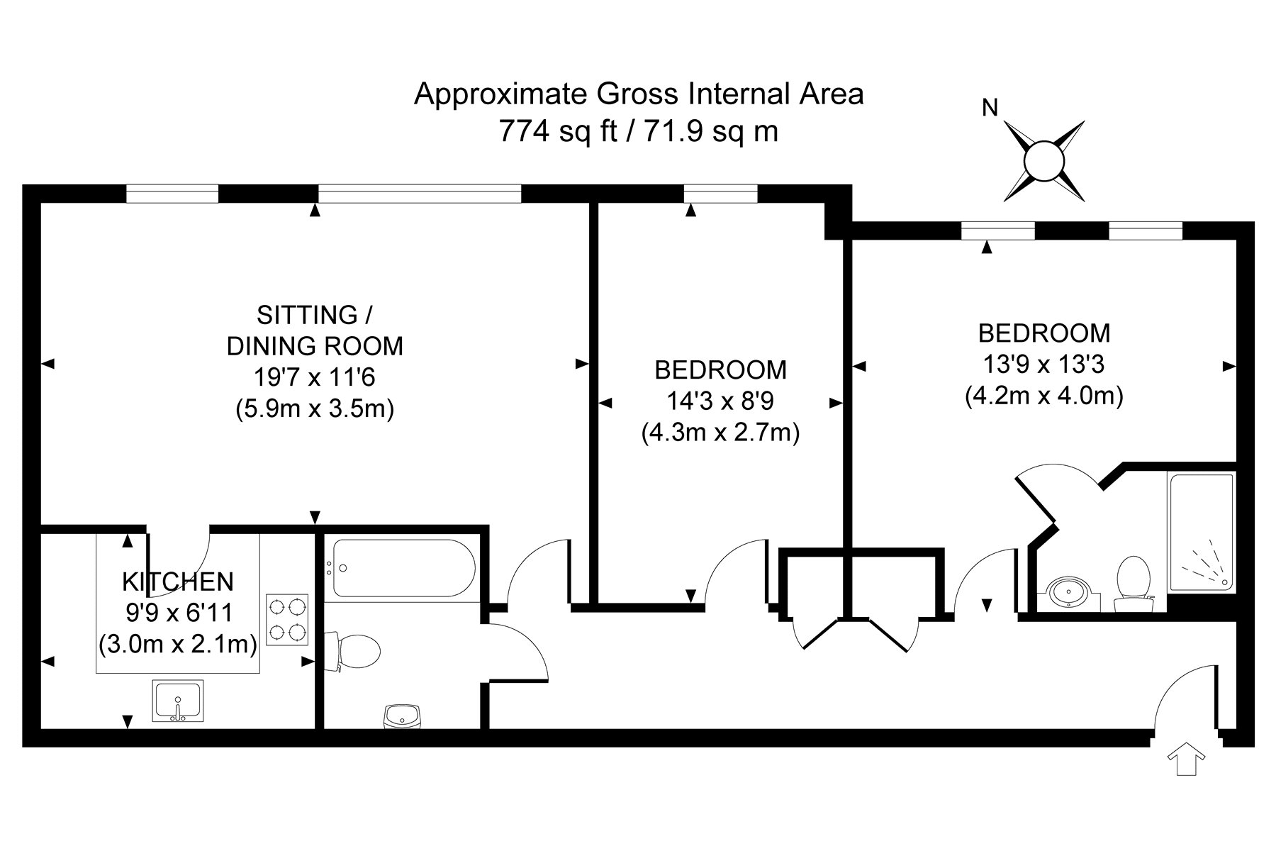 2 Bedrooms Flat for sale in Kings Road, Woking, Surrey GU21