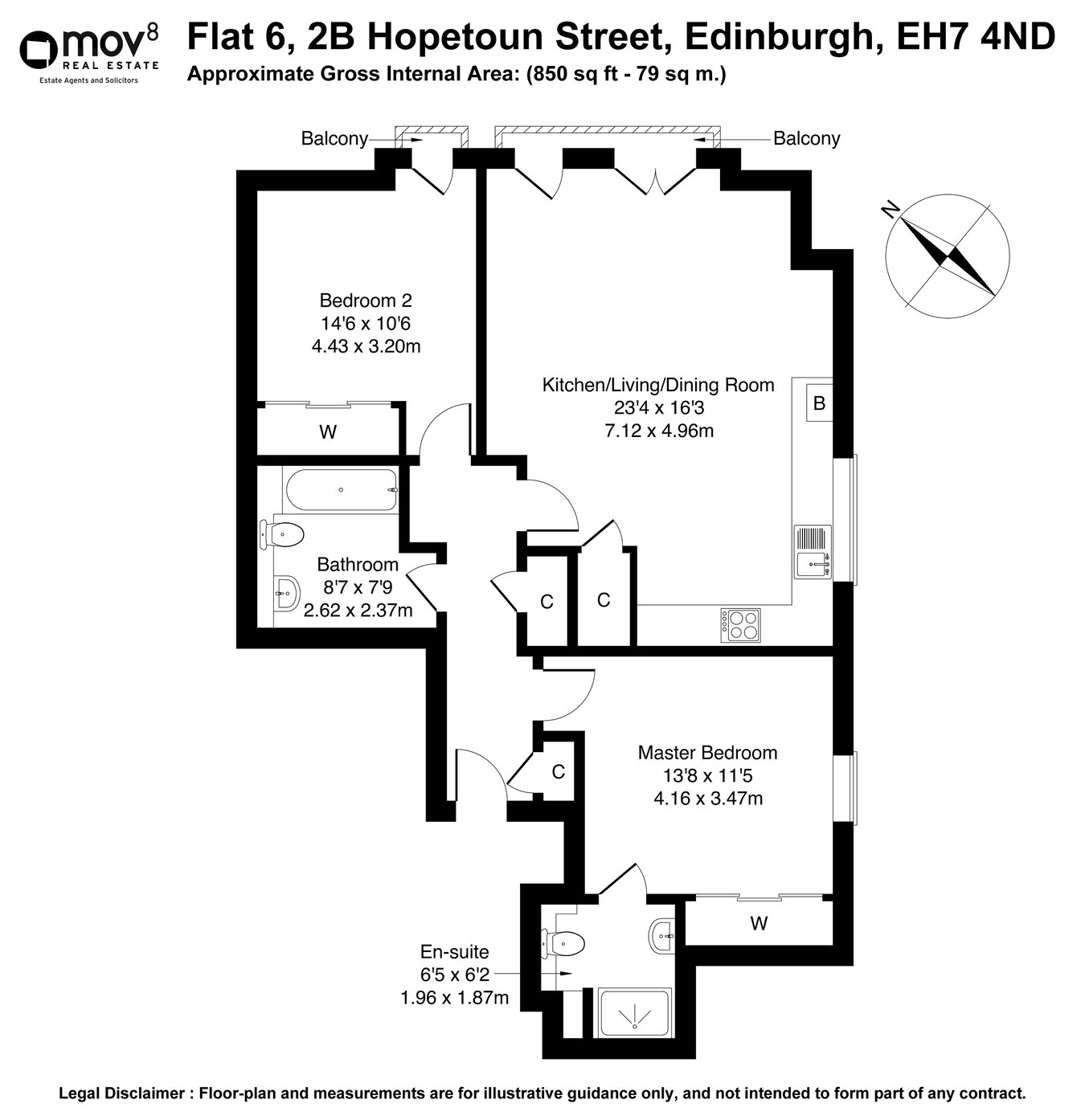 Flat 6, 2b, Hopetoun Street, Edinburgh floorplan
