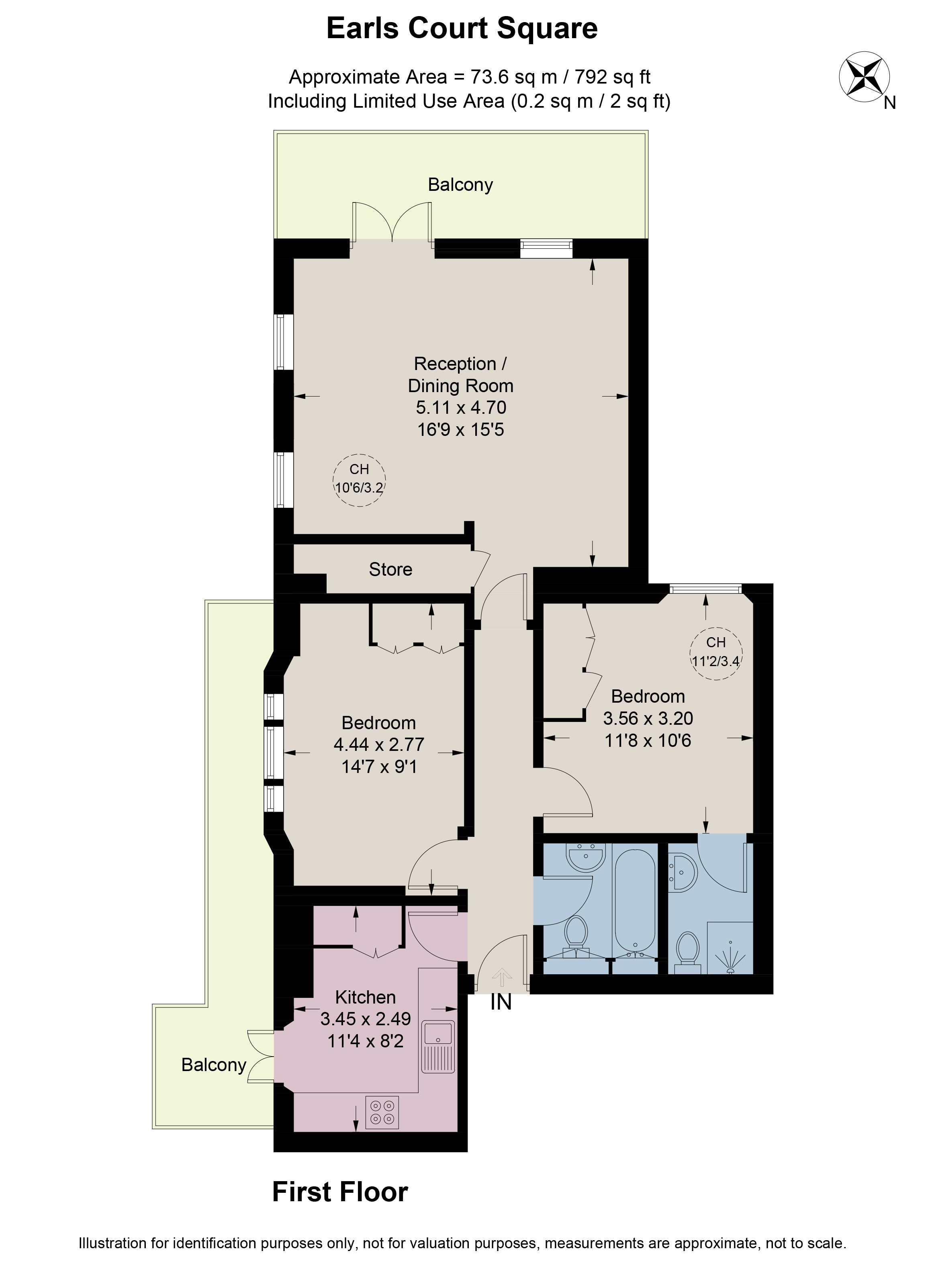 Flat 5, 1, Earl's Court Square, London floorplan