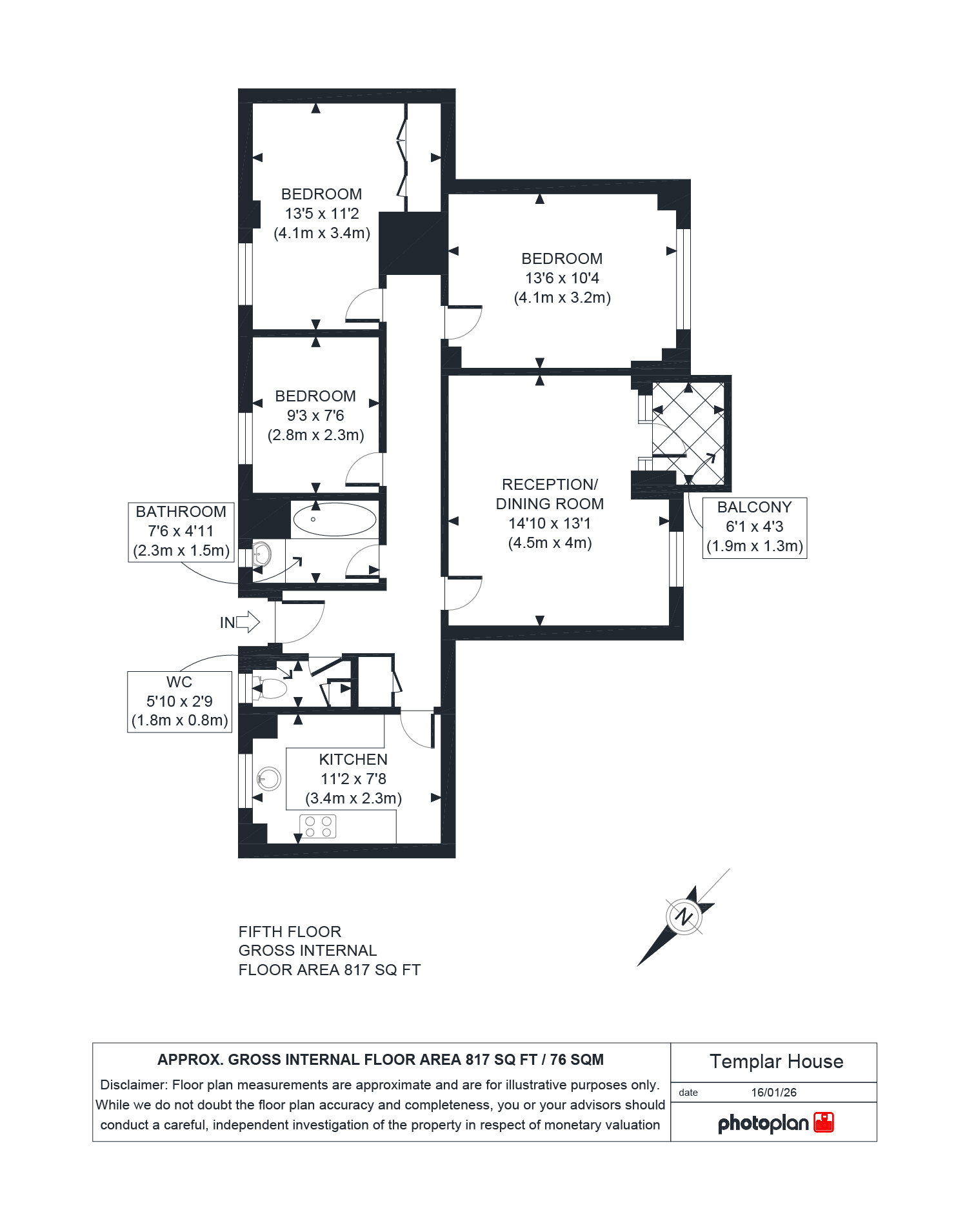 54, Shoot Up Hill, Kilburn floorplan