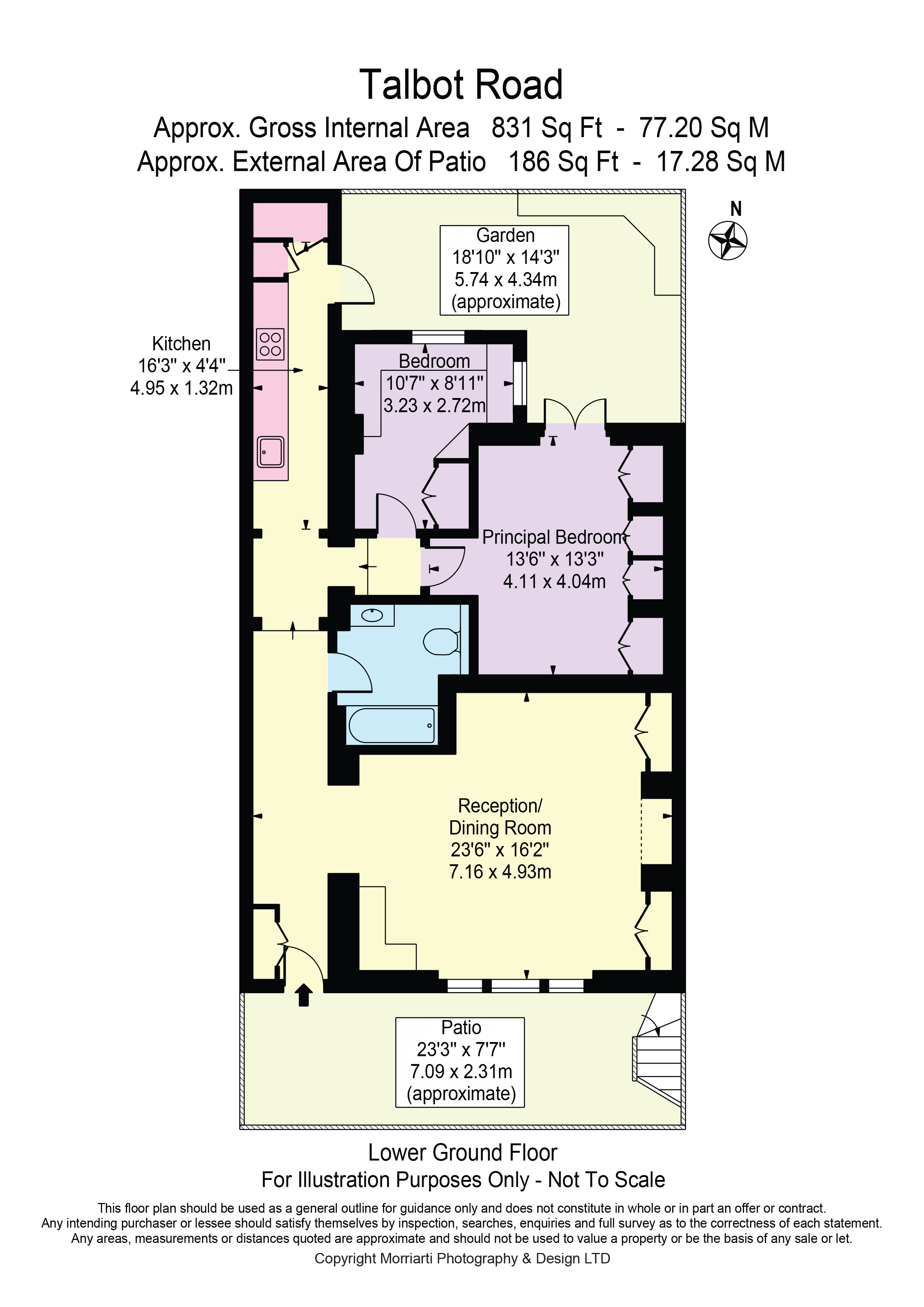 Flat A, 42, Talbot Road, London floorplan