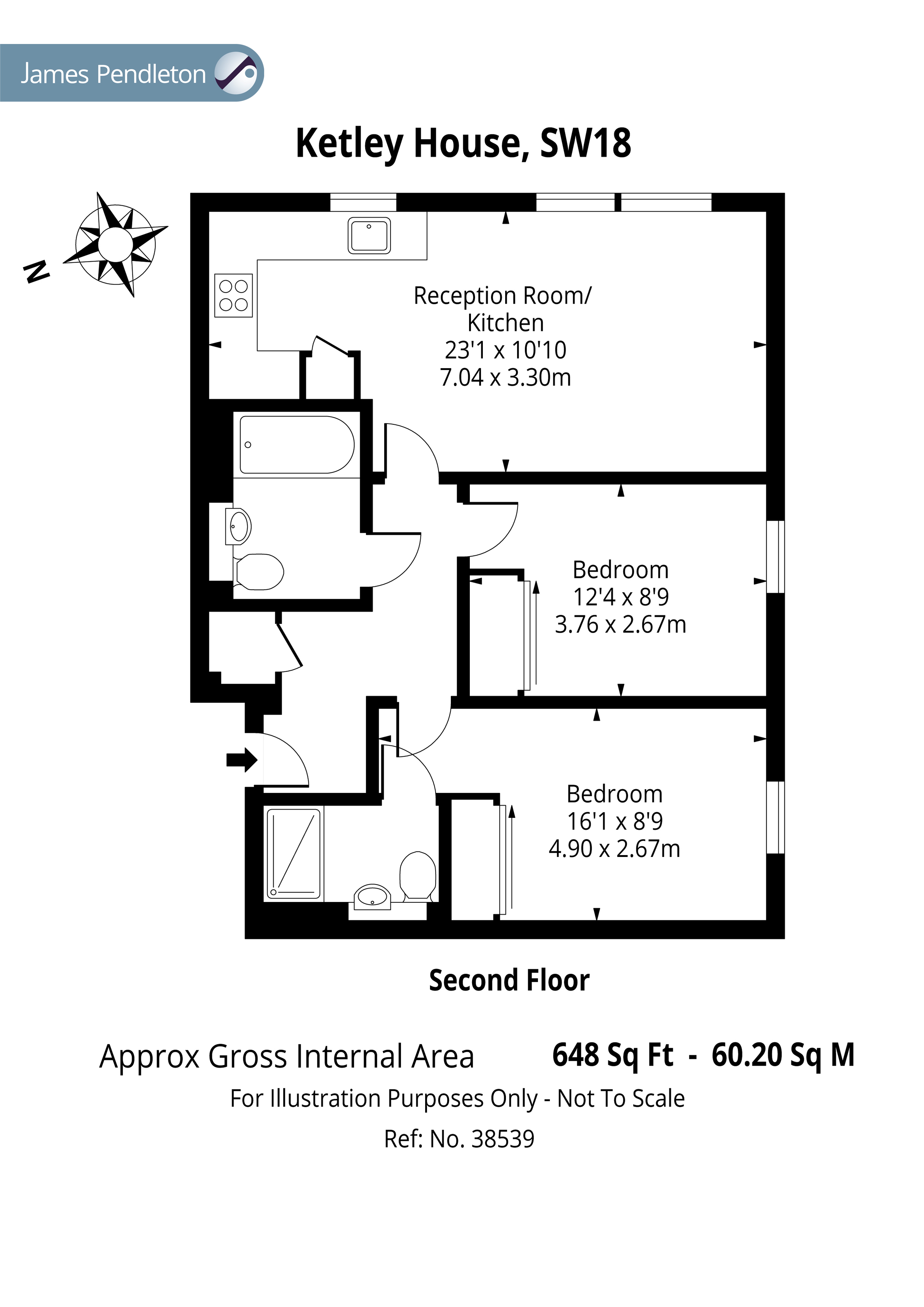 2 Bedrooms Flat for sale in Ketley House, 65 Garratt Lane, Wandsworth, London SW18