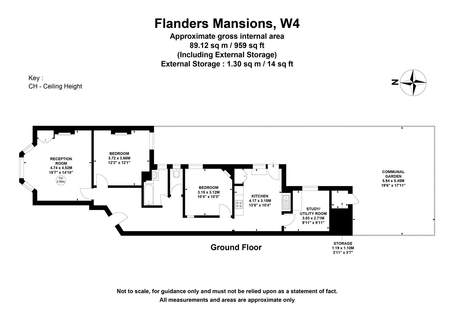 Flat 50, Flanders Mansions, London floorplan