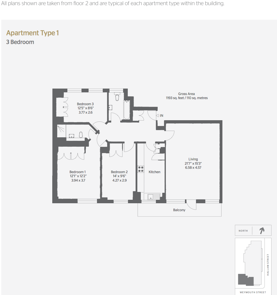 3 Bedrooms Flat to rent in Weymouth Street, Marylebone, London W1W