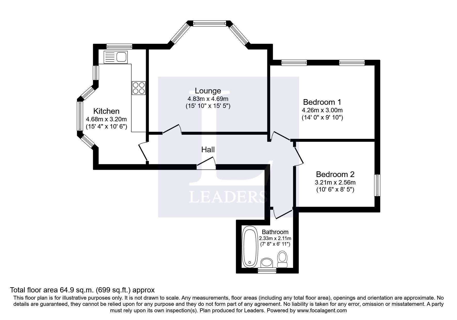 Flat 1, Charmwell, Bournemouth floorplan