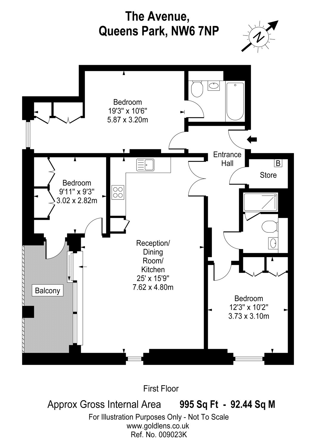 3 Bedrooms Flat to rent in The Avenue, Queens Park, London NW6