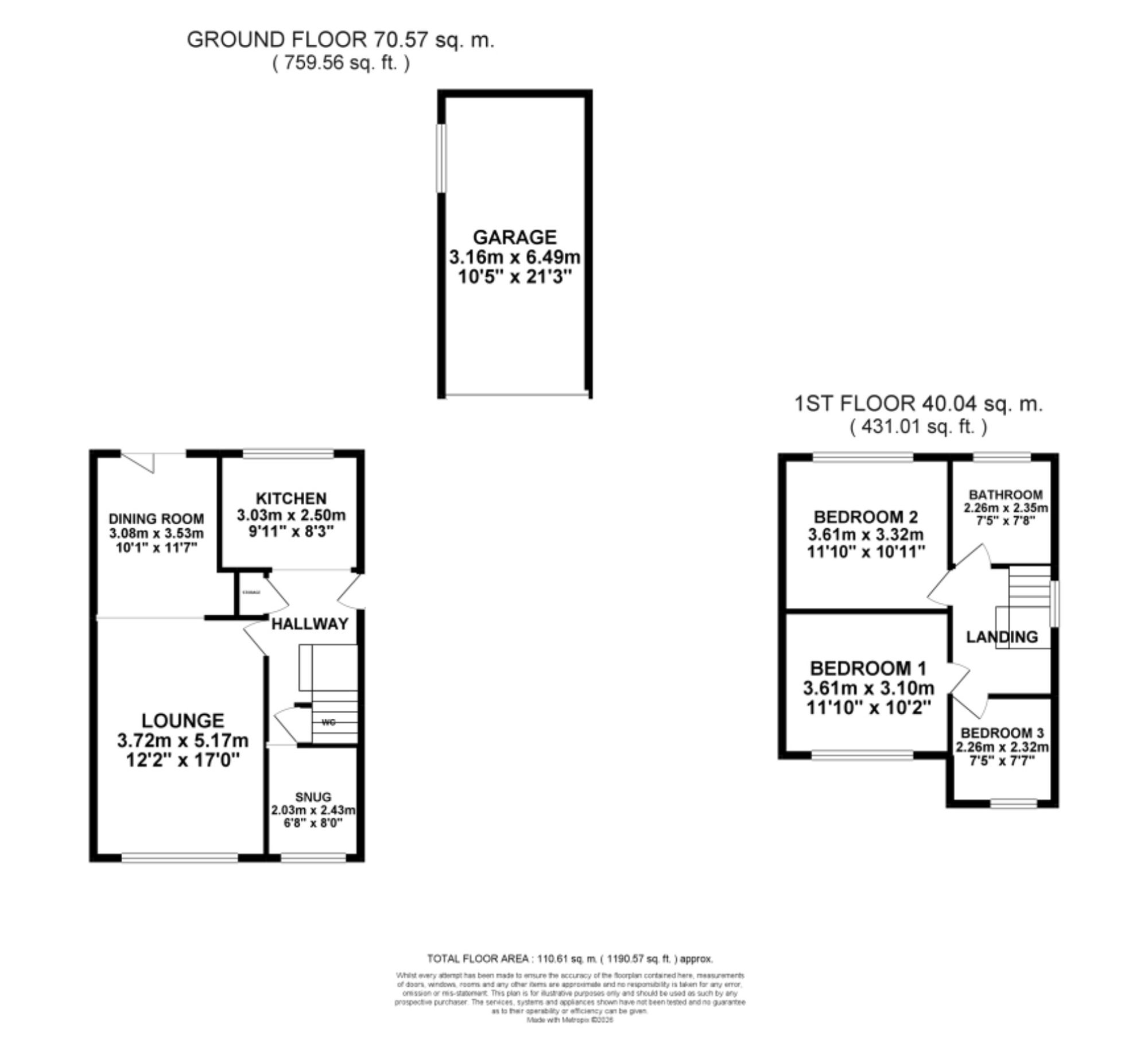 3 Bala Grove, Stoke-On-Trent floorplan