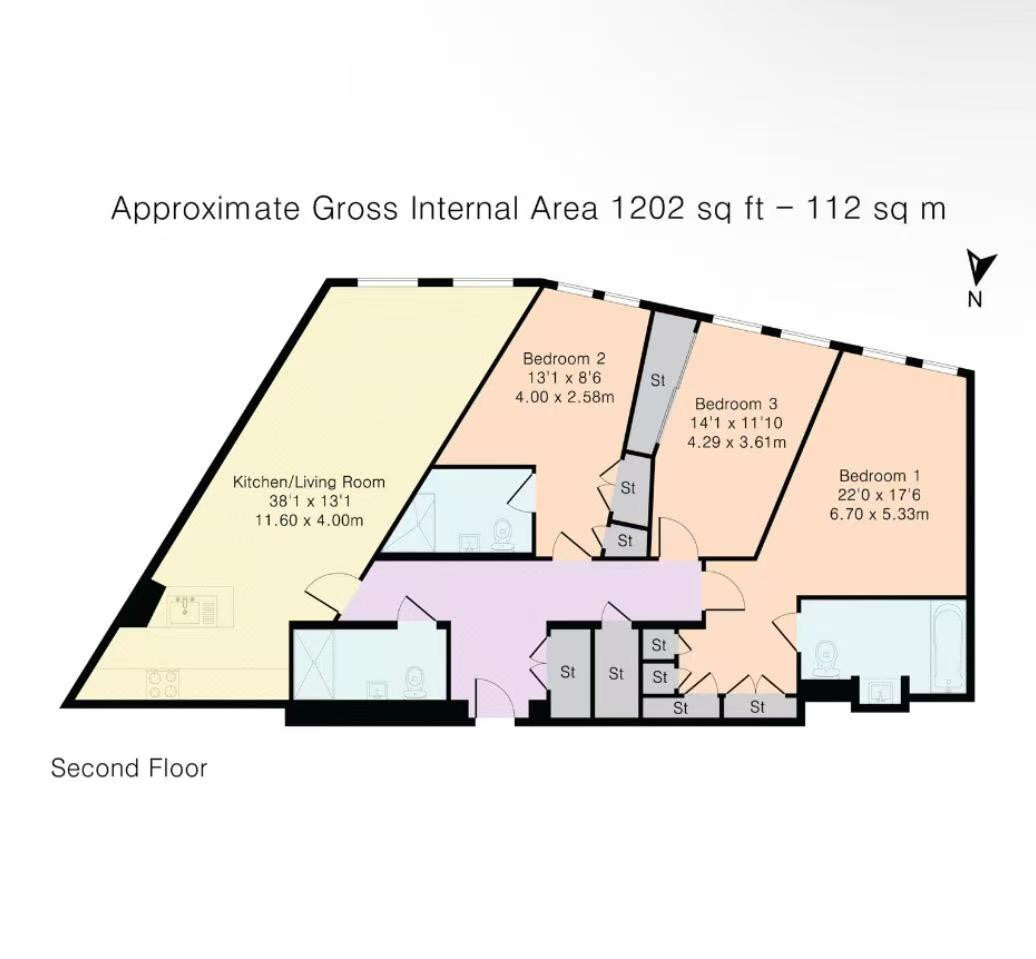 86, Abell House, London floorplan