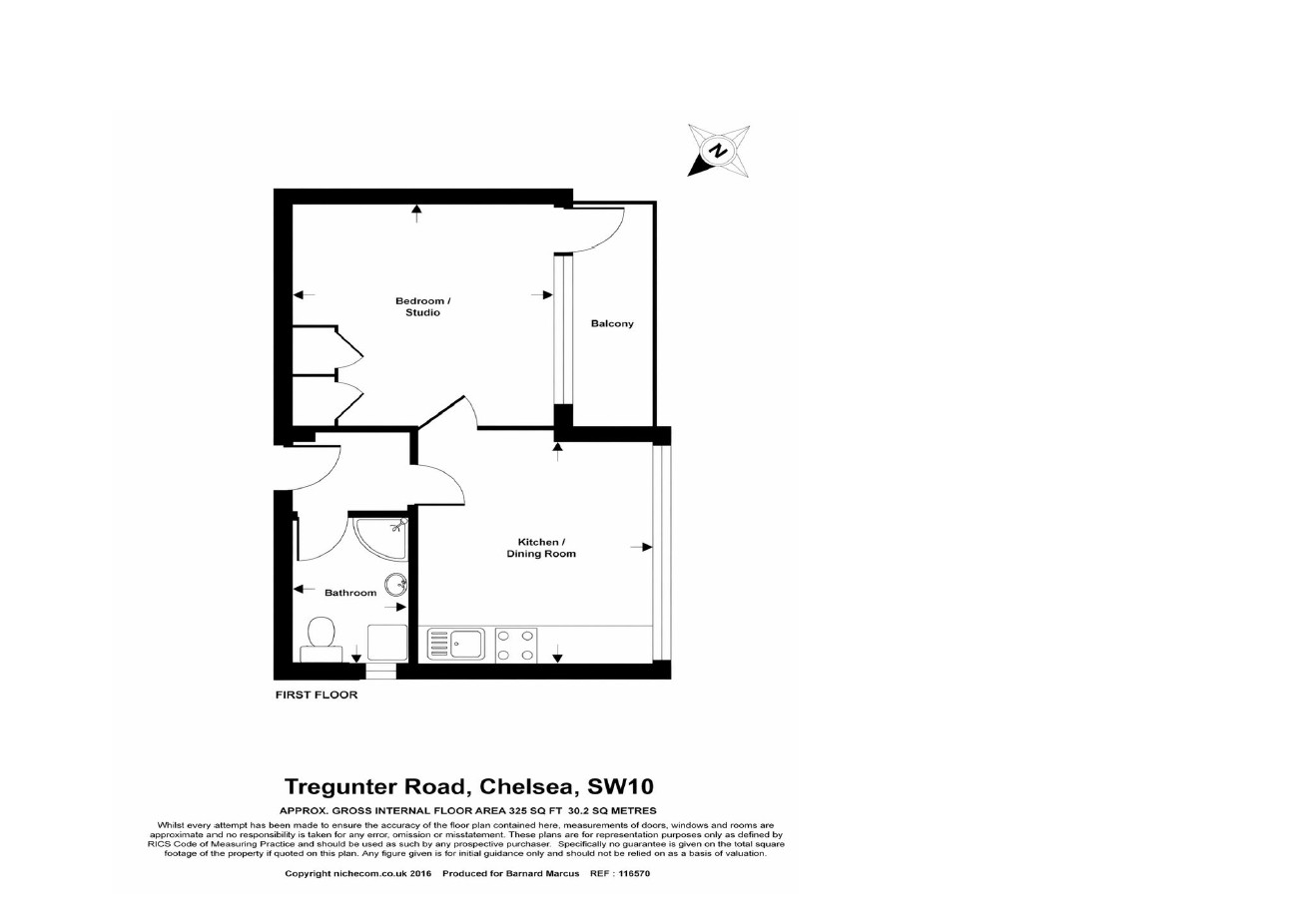 Flat 13, Walnut Tree House, 58, Tregunter Road, London floorplan