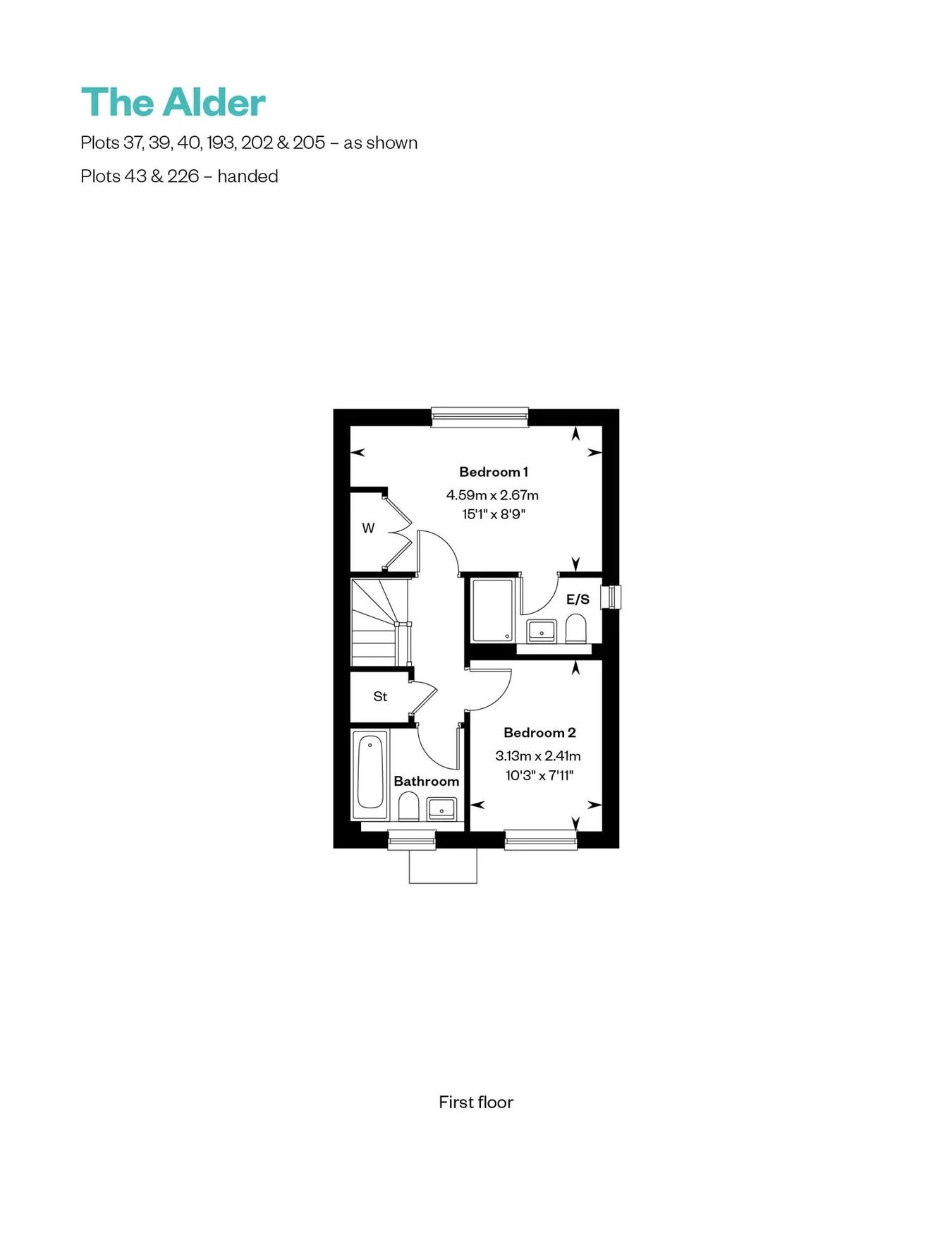 Plot 205 The Alder, Oakwood Park, Whitworth Way, Wimborne floorplan