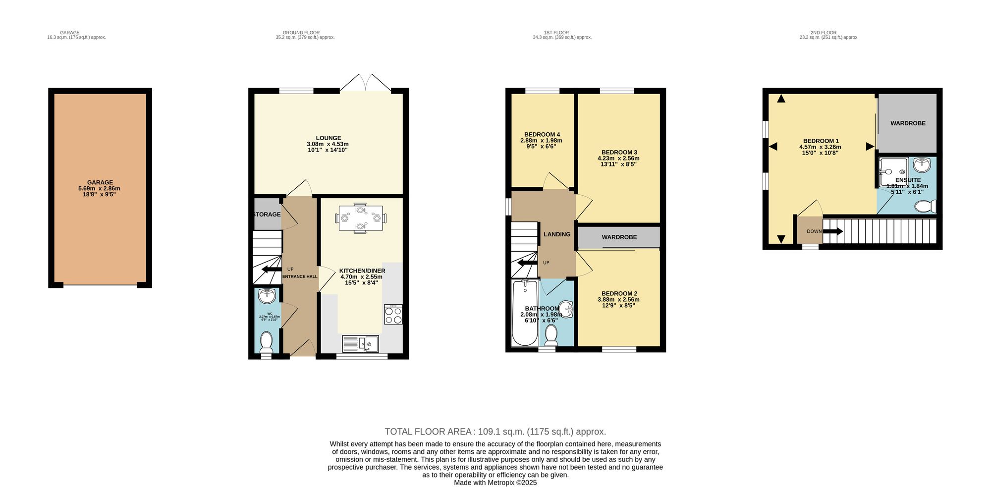 6 Old Green Close, Worksop floorplan