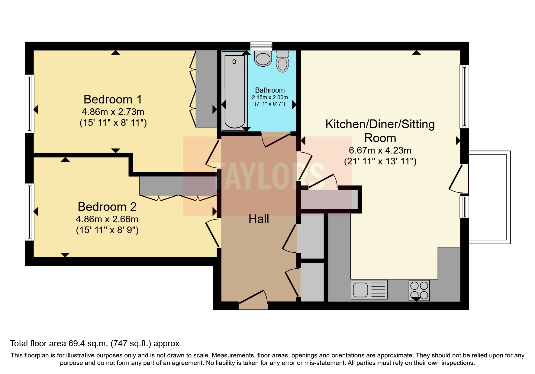 Vespasian Road, Fairfields, Milton Keynes MK11, 2 bedroom flat for sale