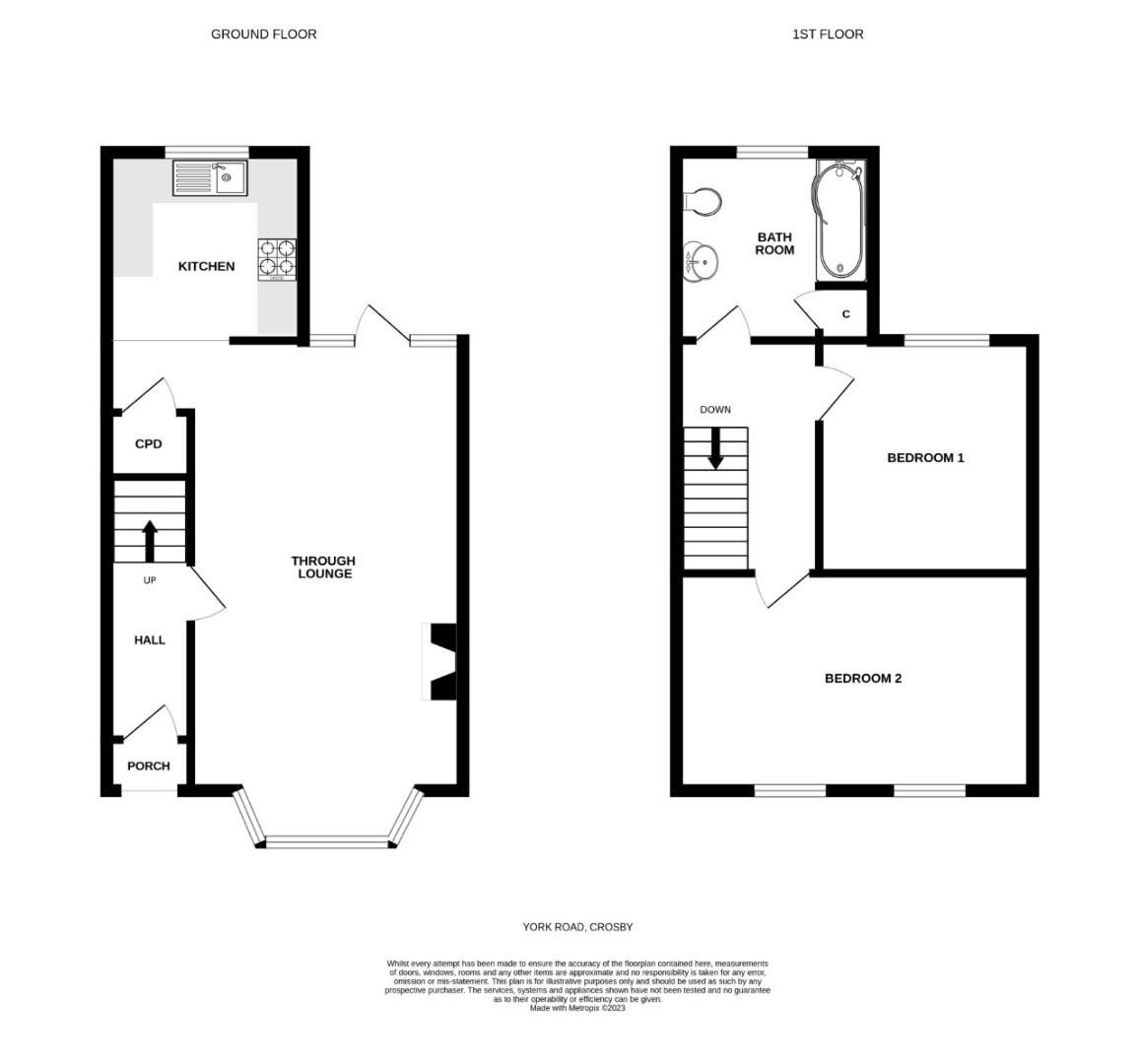 York Road, Crosby, Liverpool L23, 2 bedroom terraced house for sale