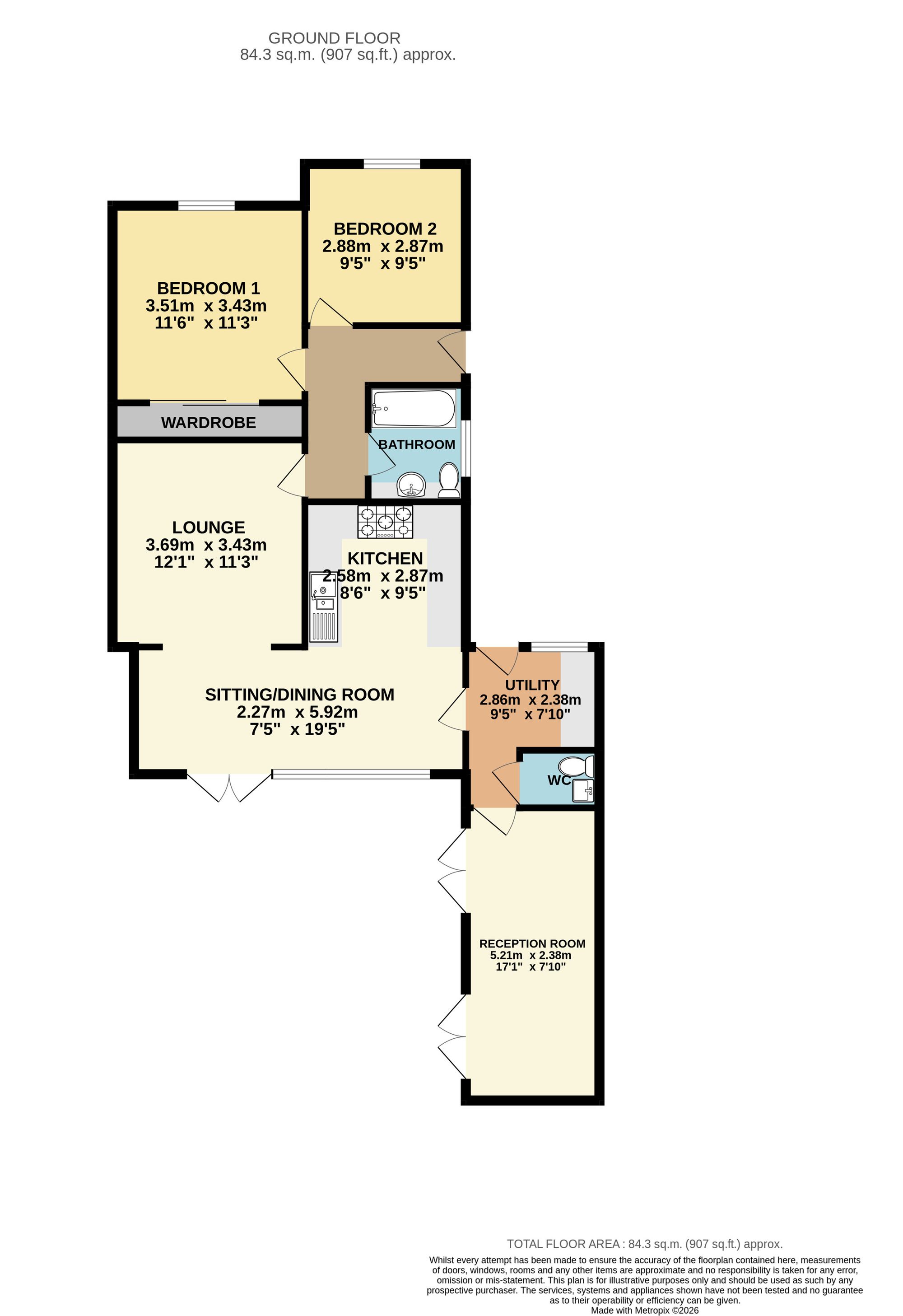 14 Arnside Close, Chesterfield floorplan