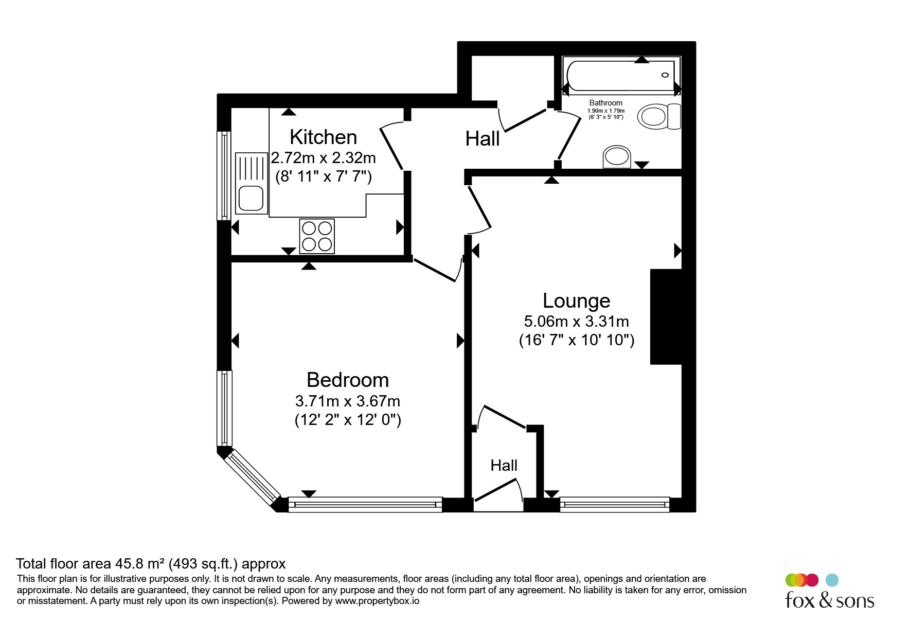 Flat 3, Royal Oak Court, 76, Brockhurst Road, Gosport floorplan