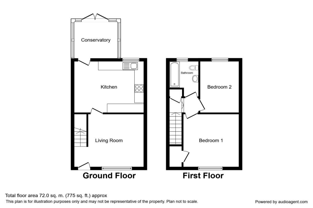 2 Bedrooms Terraced house to rent in Somercotes Hill, Somercotes, Alfreton DE55