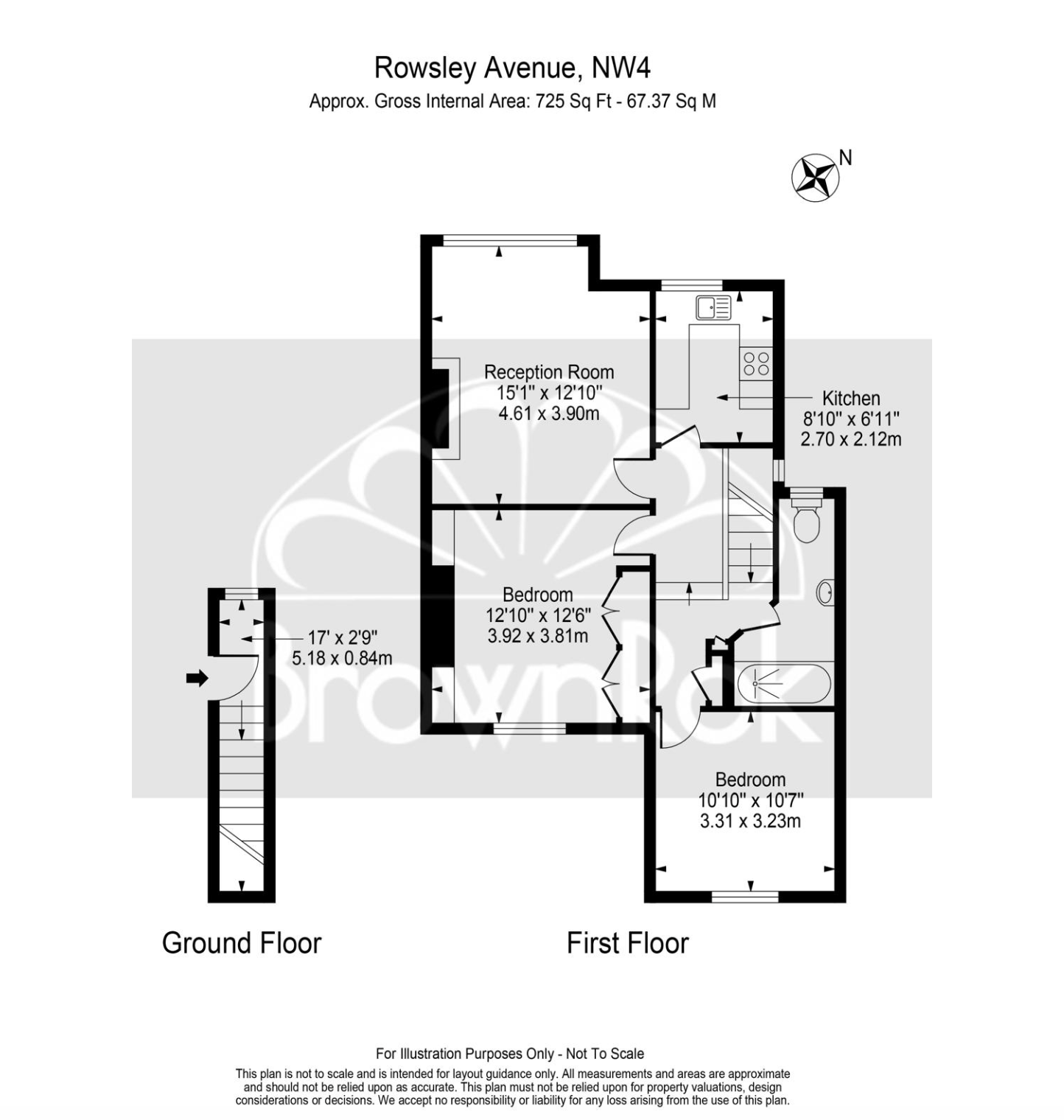 B, 14, Rowsley Avenue, London floorplan