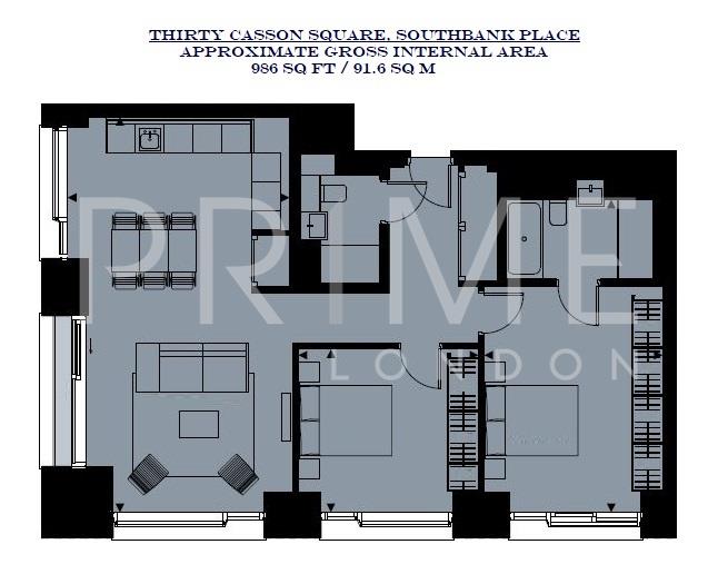 1405, Thirty Casson Square, Southbank Place floorplan