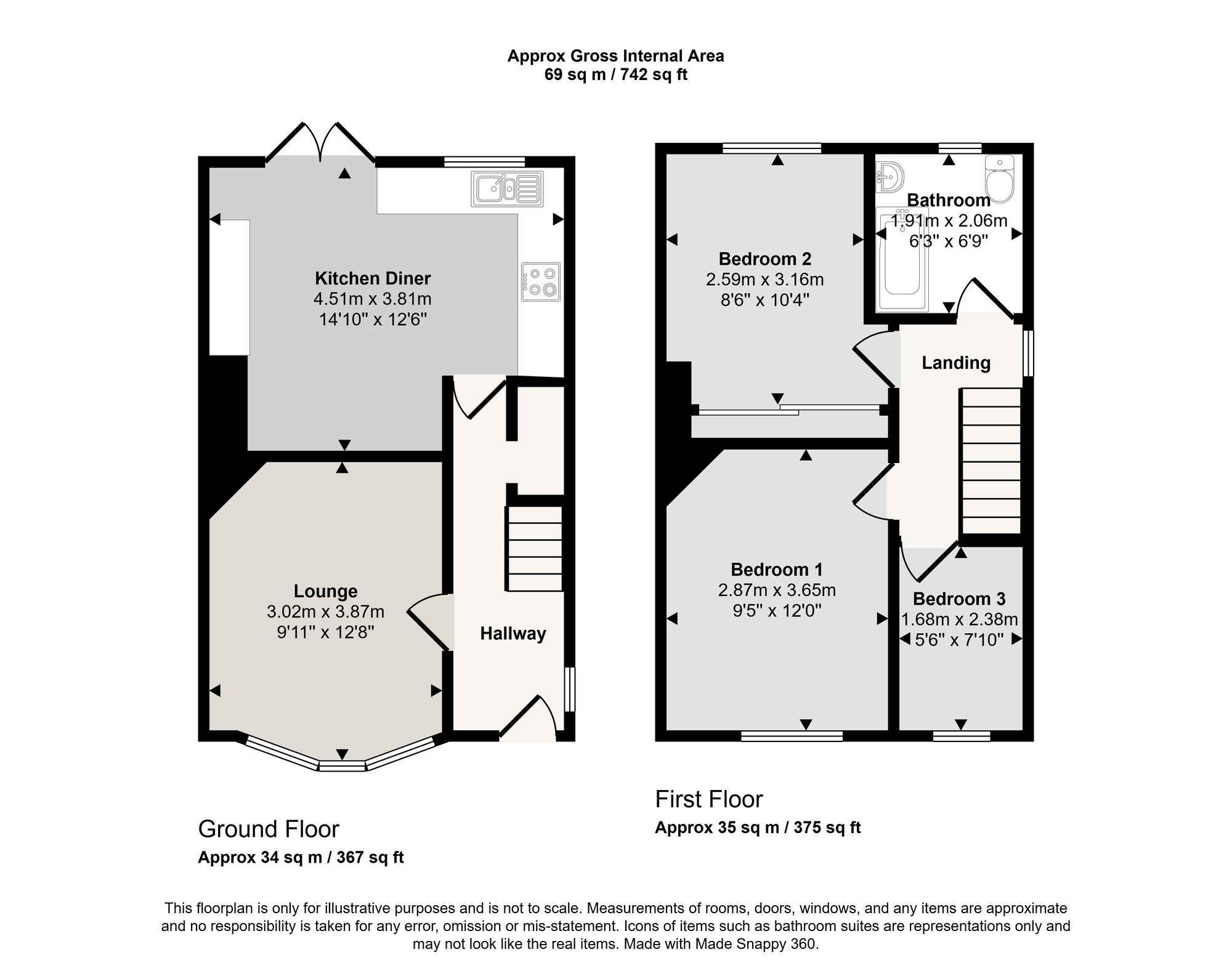 14 Moss Lane, Manchester floorplan
