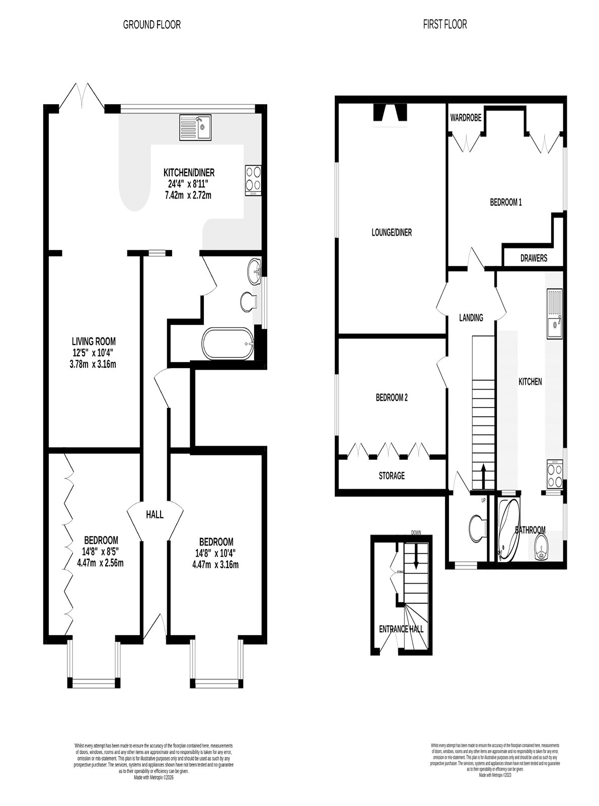 Flat 1 & 2, 37, Portesbery Road, Surrey floorplan
