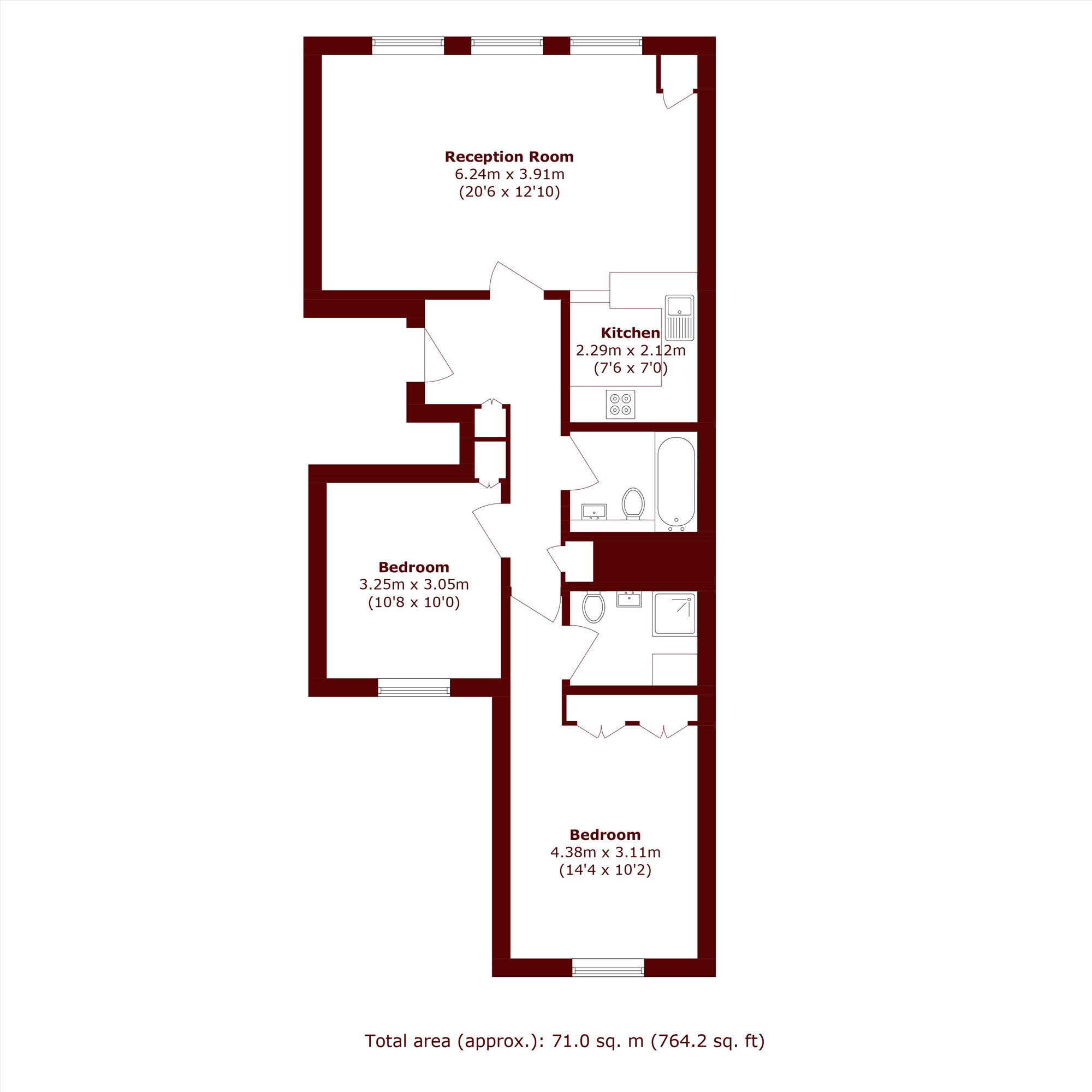 Flat N, 5, Courtfield Gardens, London floorplan