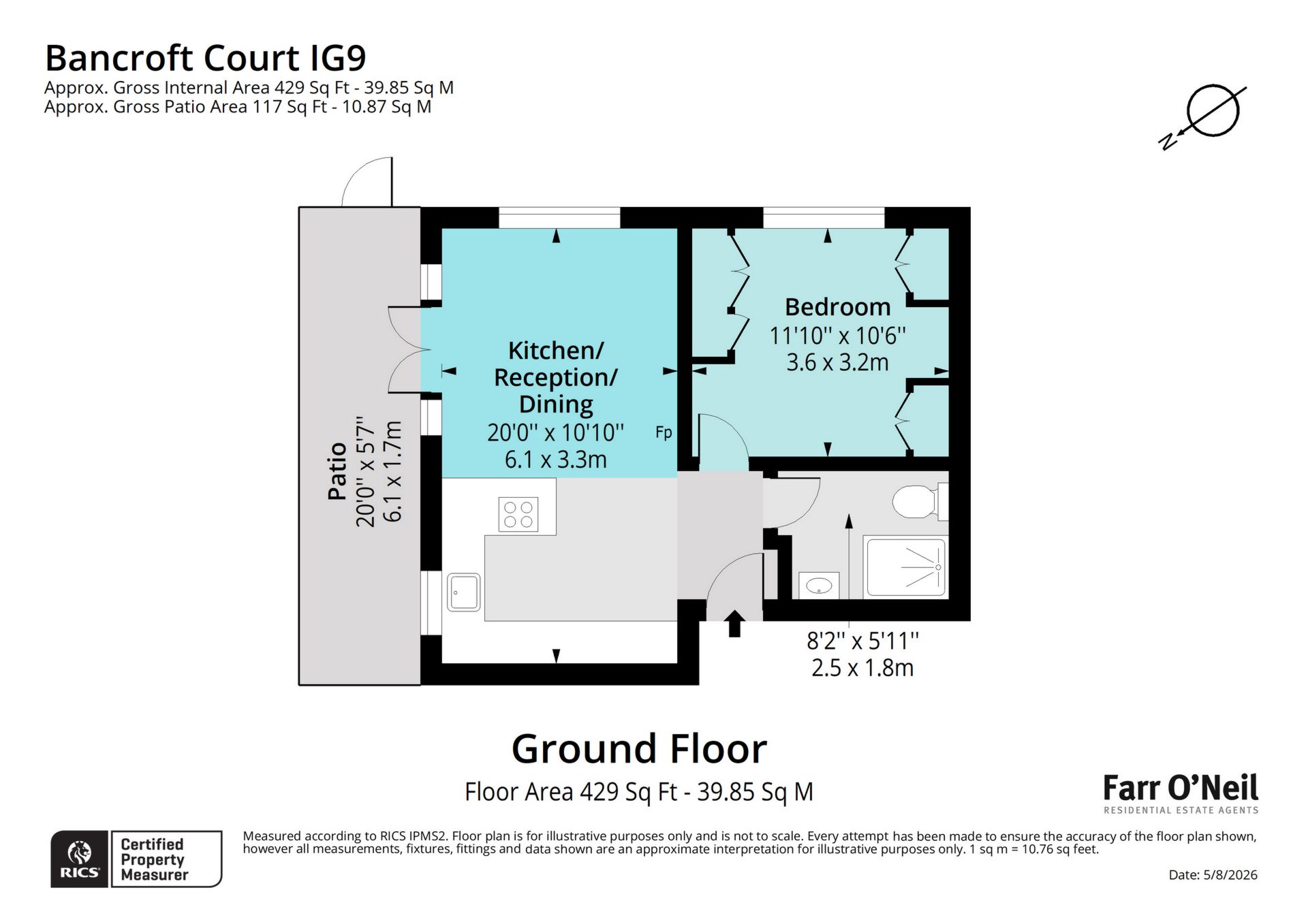 Flat 2 Bancroft Court 1-3, Epping New Road, Buckhurst Hill floorplan